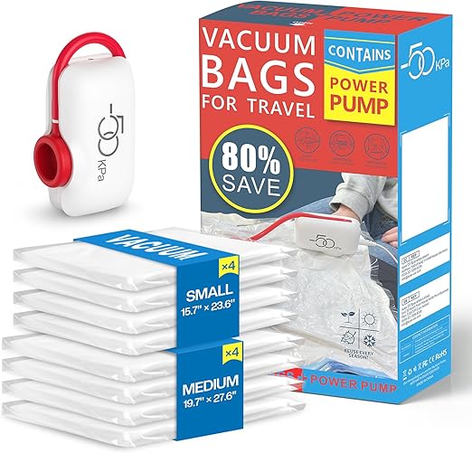 Storage Bags for Travel, 16 Pack Vacuum Seal Bags for Clothing Travel