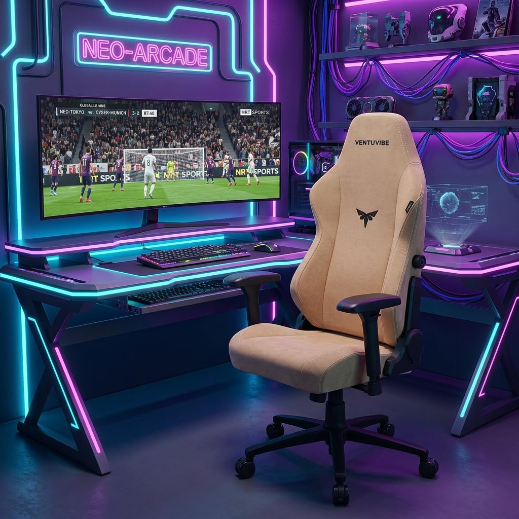 Ergonomic Gaming Chair with 4D Armrests & Lumbar Support, 170° Recline, 320 lb Capacity