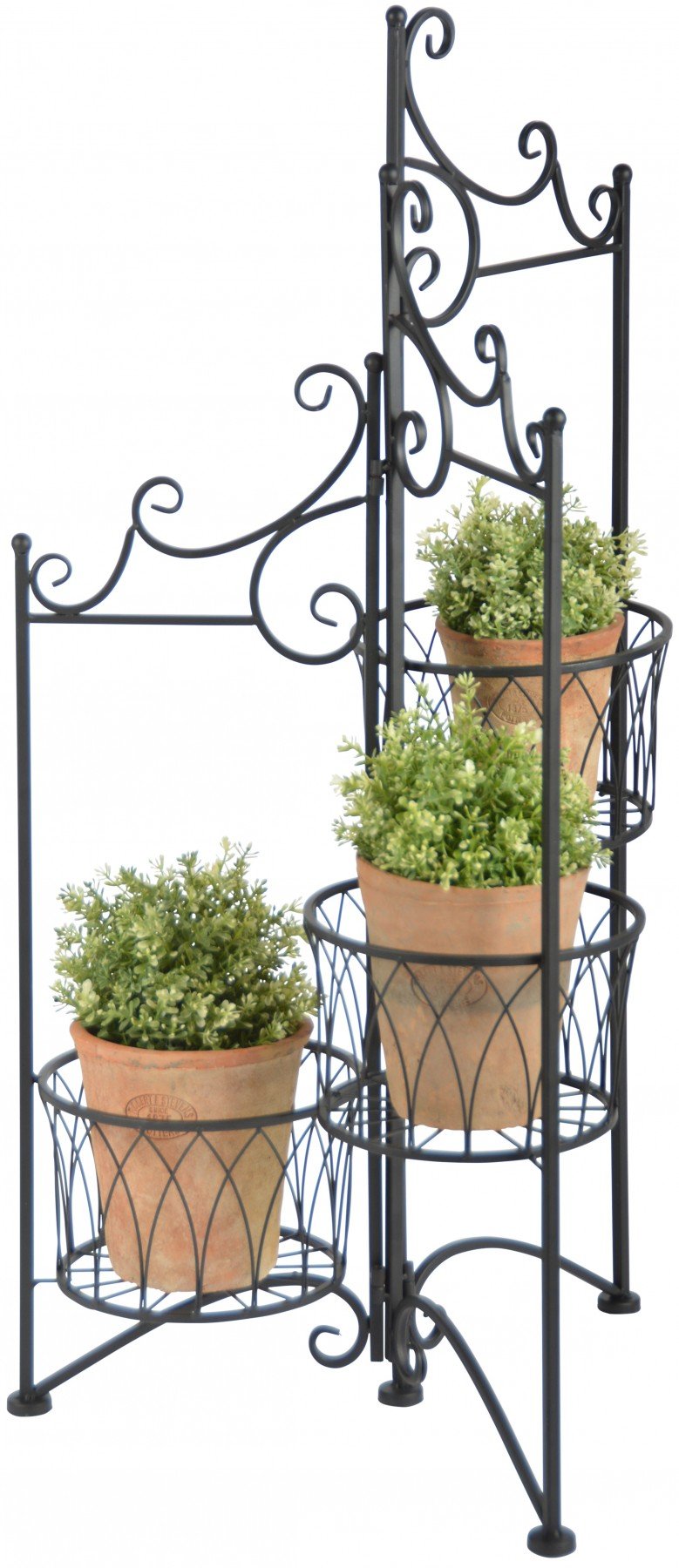Folding Triple Pot Plant Stand