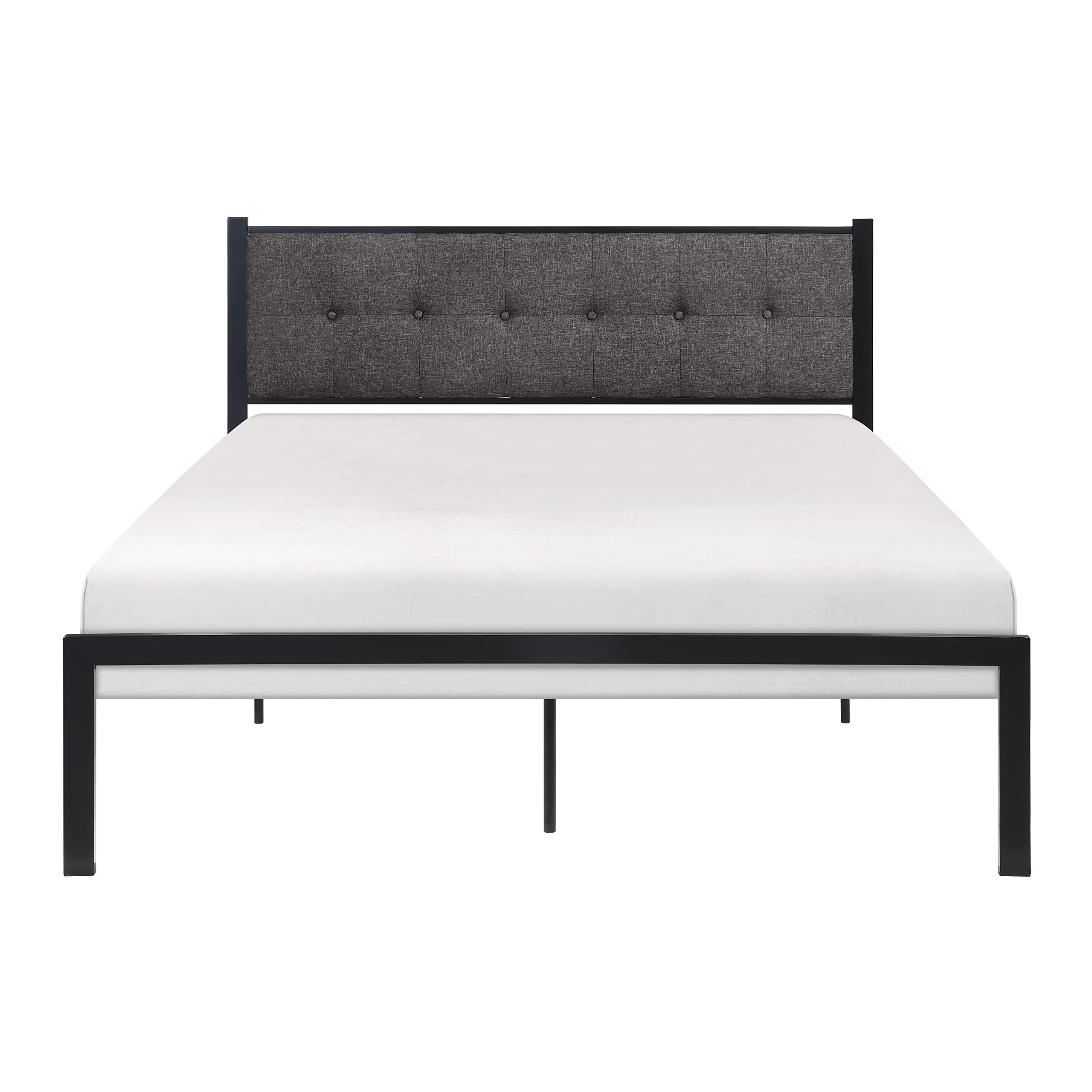 Riverbank Metal Platform Bed, Full, Black/Gray