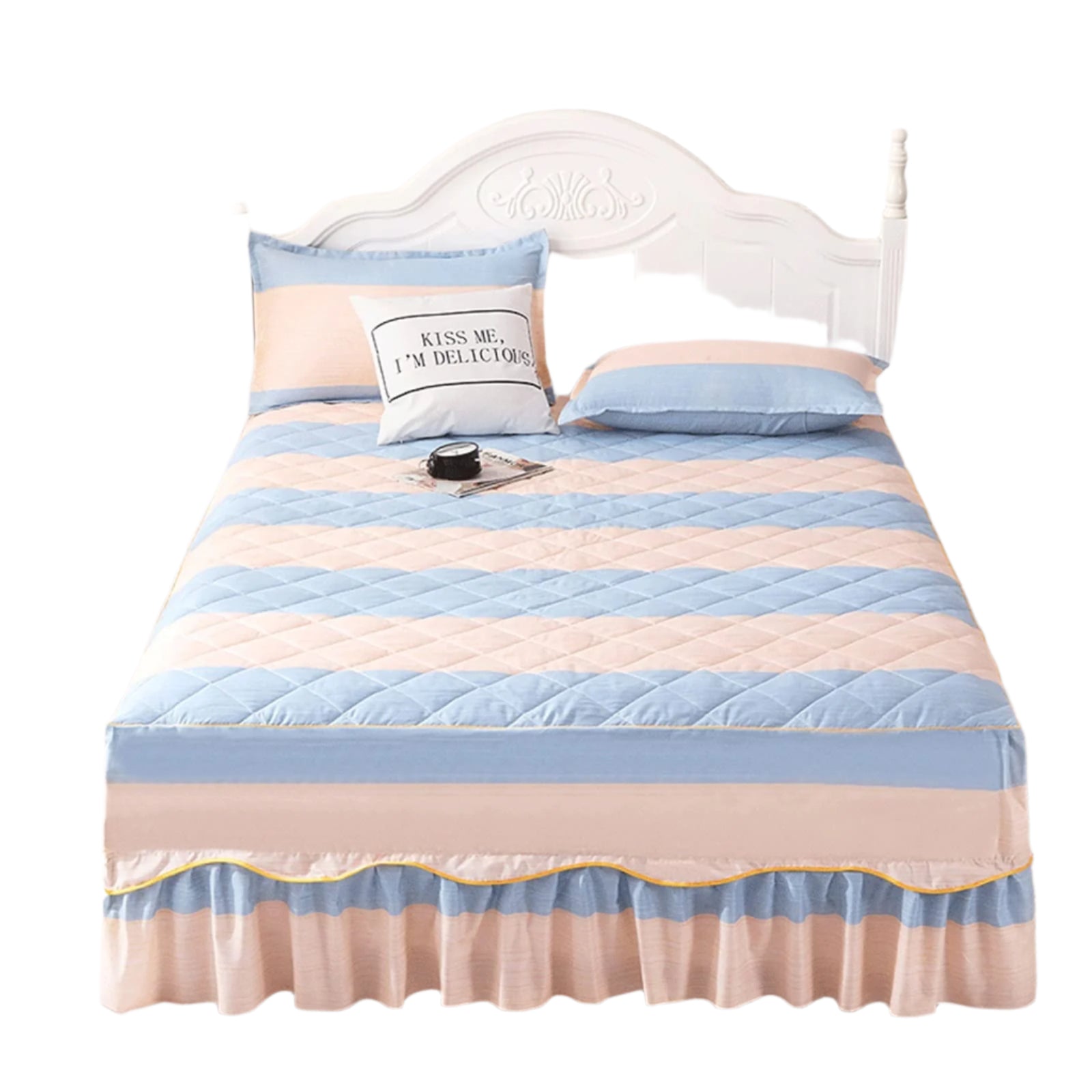 Home Bed Skirt Comfortable Mattress Cover Decorative Ruffled Non-Slip Bedsheet