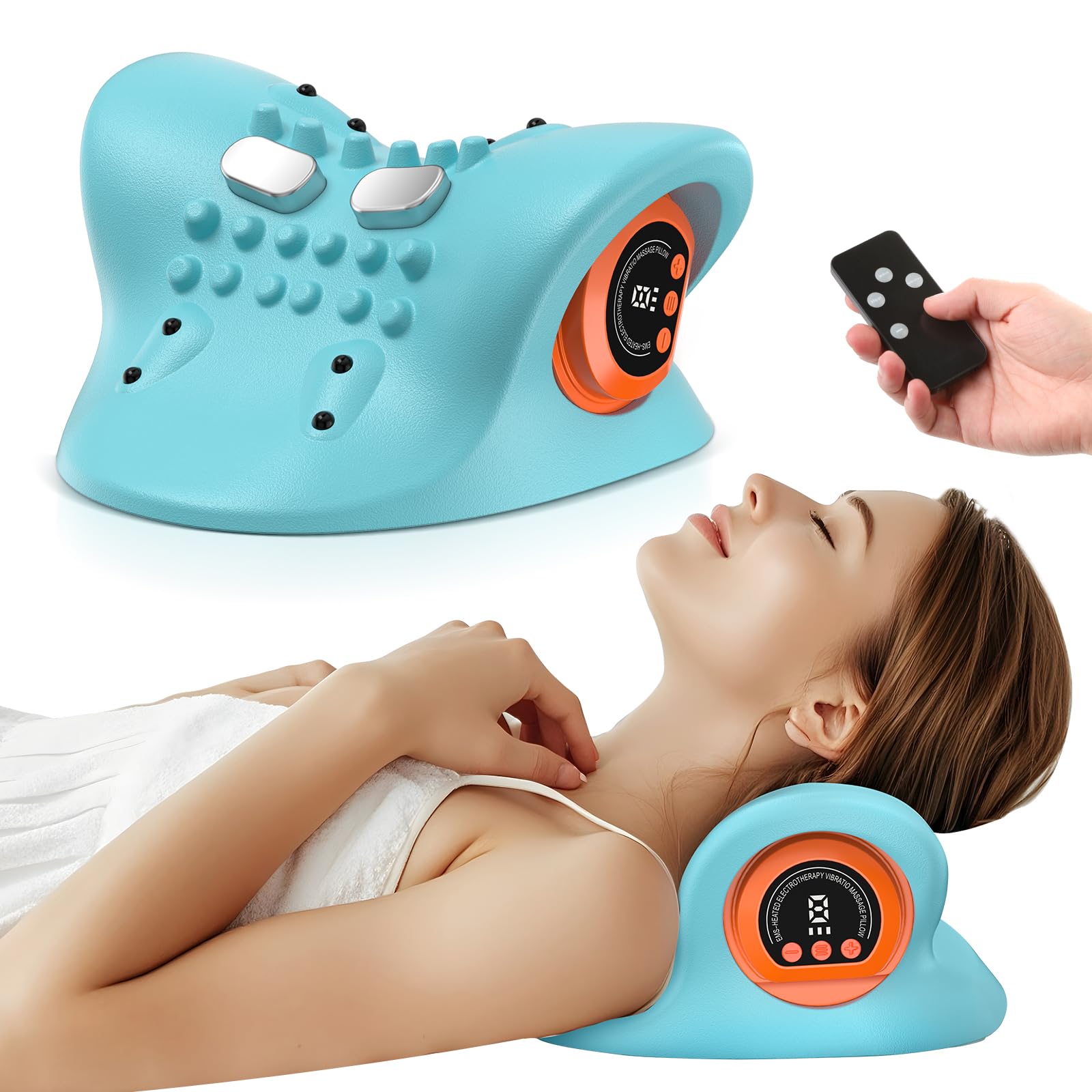 Portable Neck Massager Pillow3-in-1 Shiatsu Neck & Back Massager with Remote