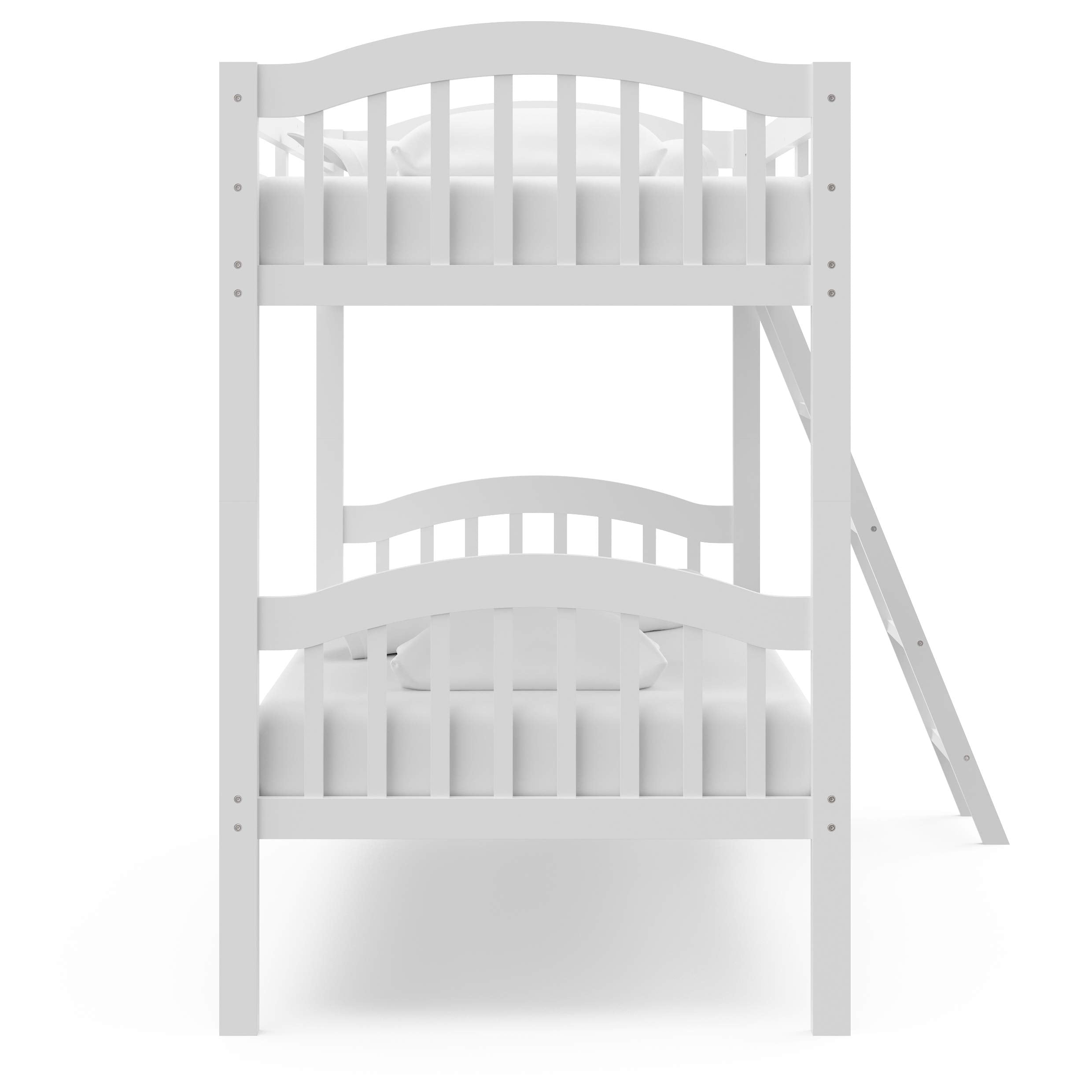 Long Horn Twin-Over-Twin Bunk Bed (White) - GREENGUARD Gold Certified