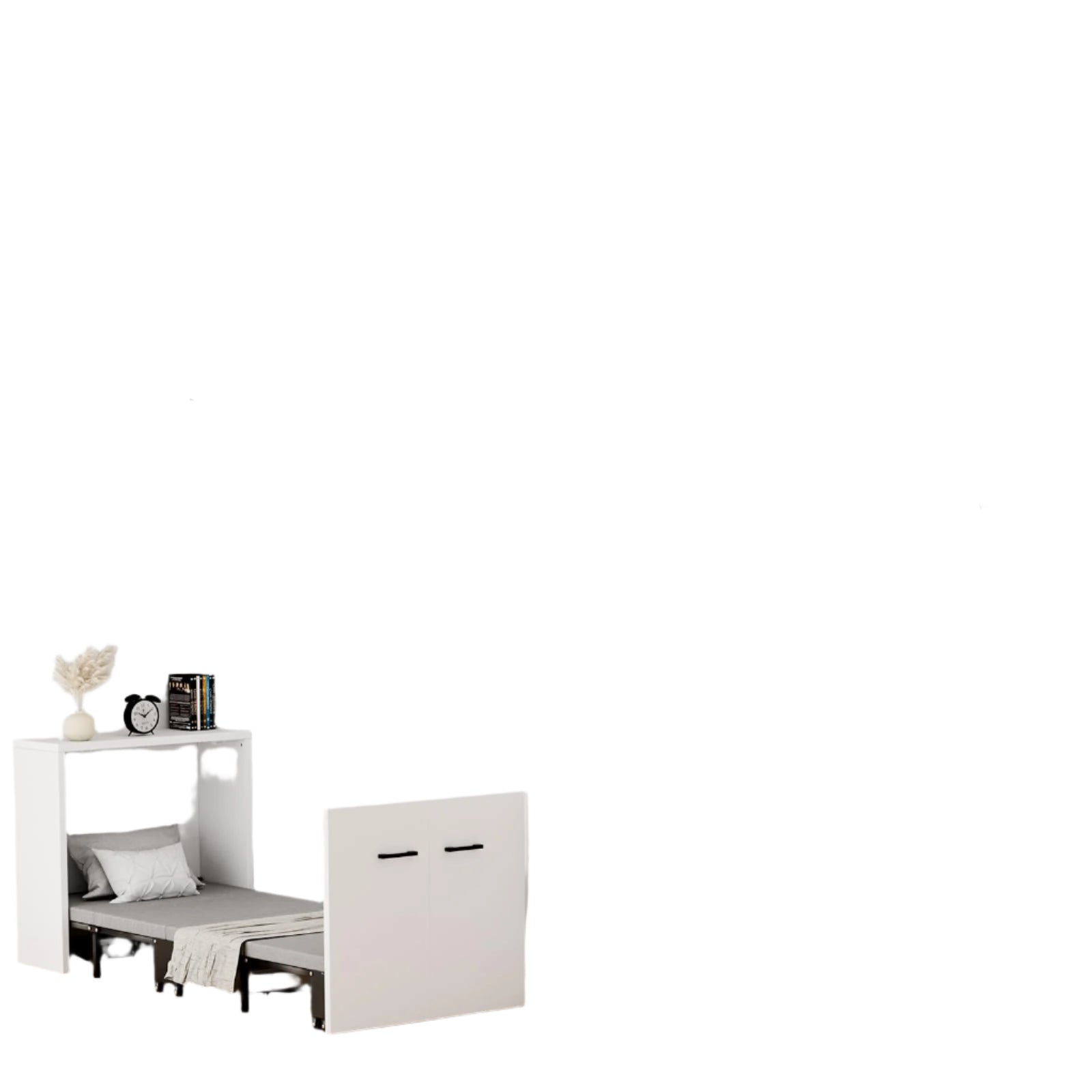 AMurphy Bed w/Mattress, Foldable Murphy Bed Cabinet, 75" x 29