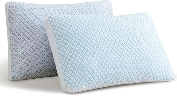 Shredded Memory Foam Cooling Soft Pillows Queen Size Set of 2