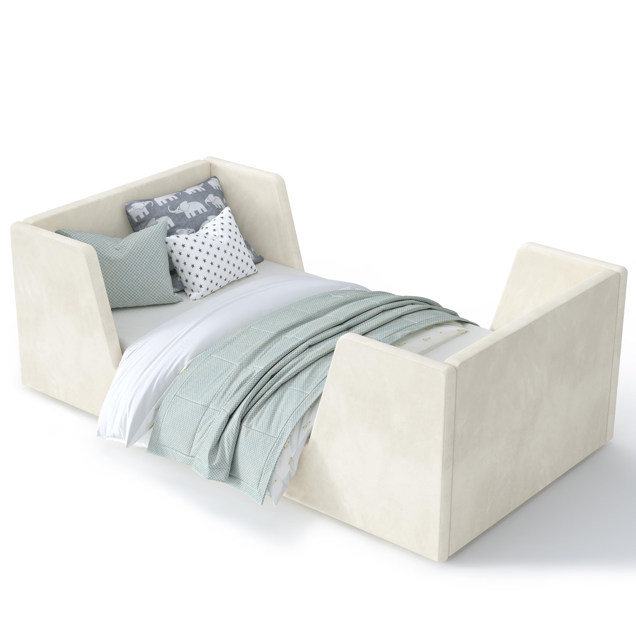 Toddler Floor Bed Frame with Guard Rails, Kids Bed for Ages 2-6 Years
