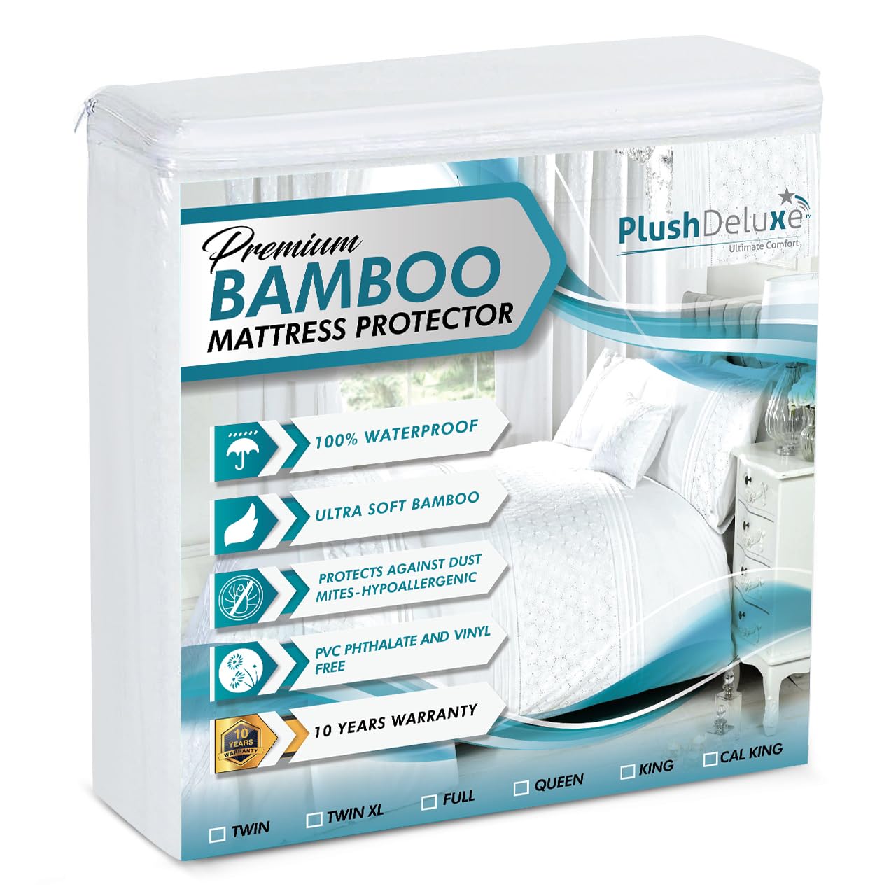 Premium Bamboo Mattress Protector – King Size, Waterproof
