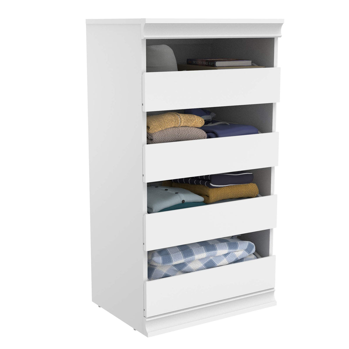 4-Drawer Modular Wood Storage Unit