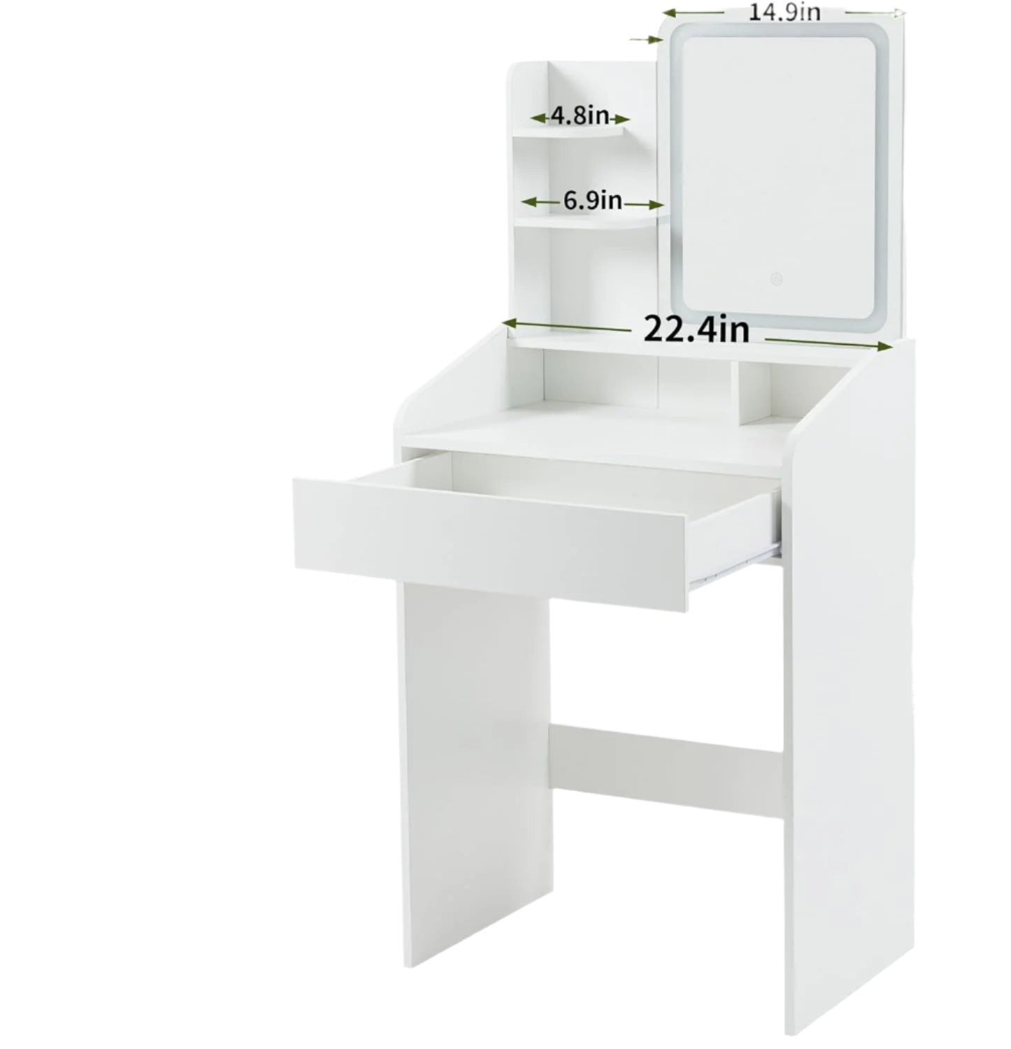 Vanity Desk with Mirror and Lights, Makeup Vanity with Drawer & Storage