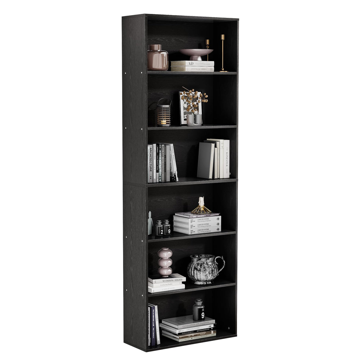 6-Tier S-Shape Bookshelf with Open Display Storage