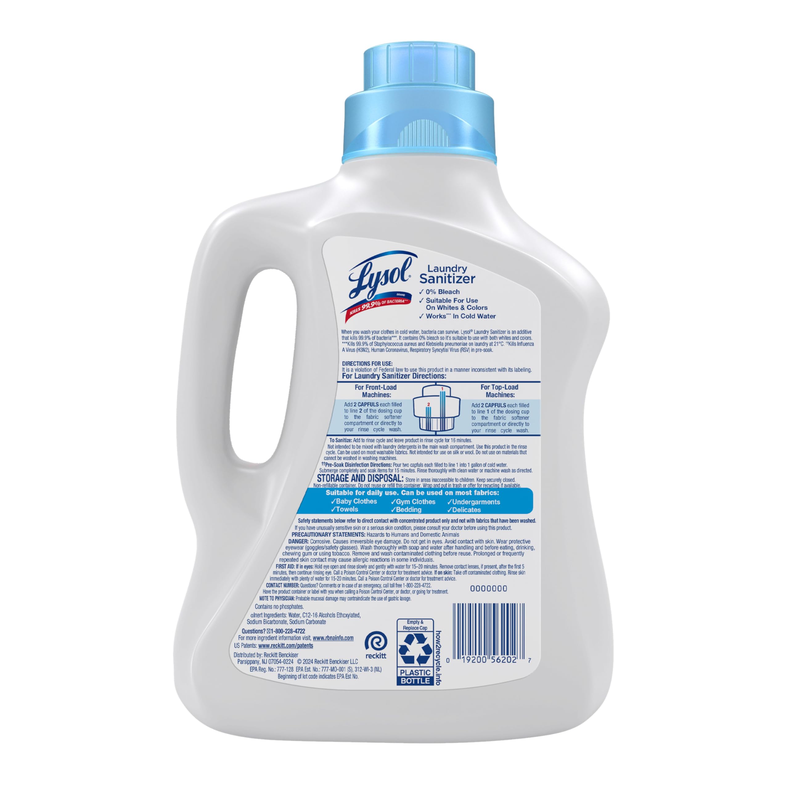 Laundry Sanitizer Additive, Free & Clear, Free from Fragrance and Dyes