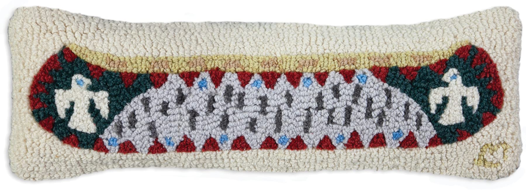 Corners Artist-Designed Longboat Canoe with Eagle Hand-Hooked Wool