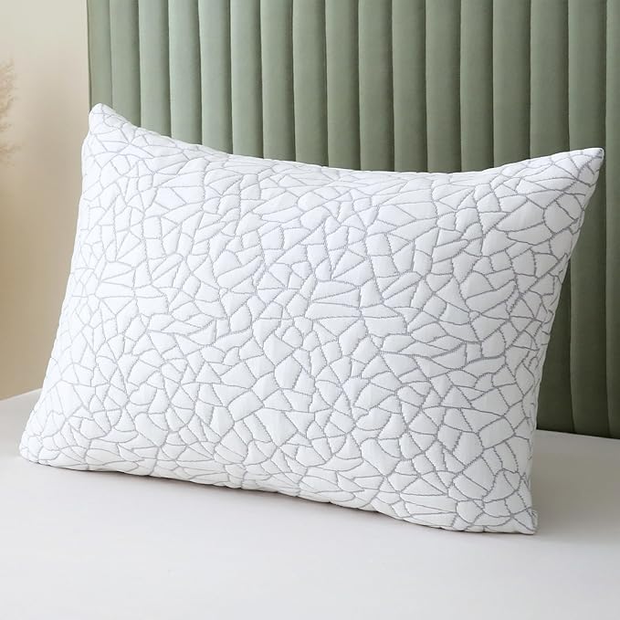 Premium Rayon Derived from Bamboo Pillows Queen Size Set of 2 - Adjustable Shredded