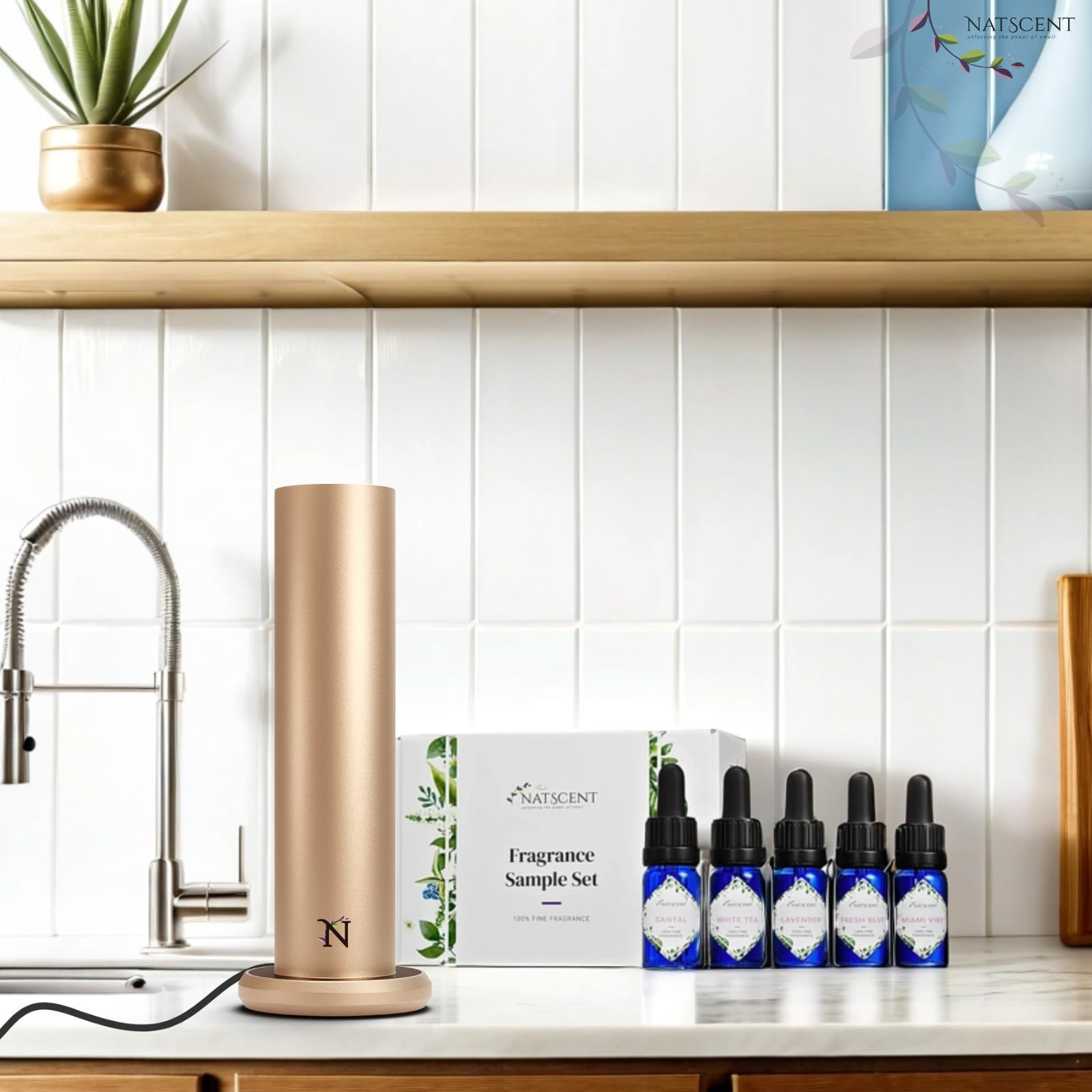 Essential Oil Diffuser for Home with Fragrance Sample, App & Manual