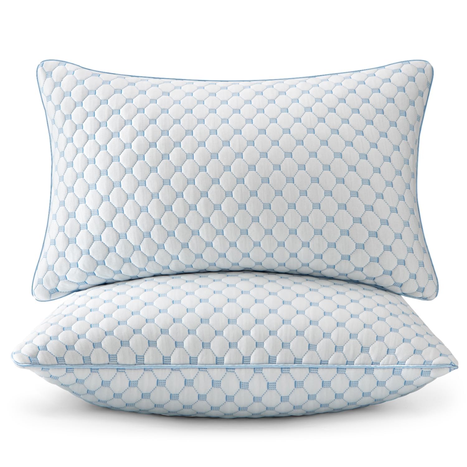 Queen Size Bed Pillows, Memory Foam Cooling Set of 2 Decorative Throw Pillows