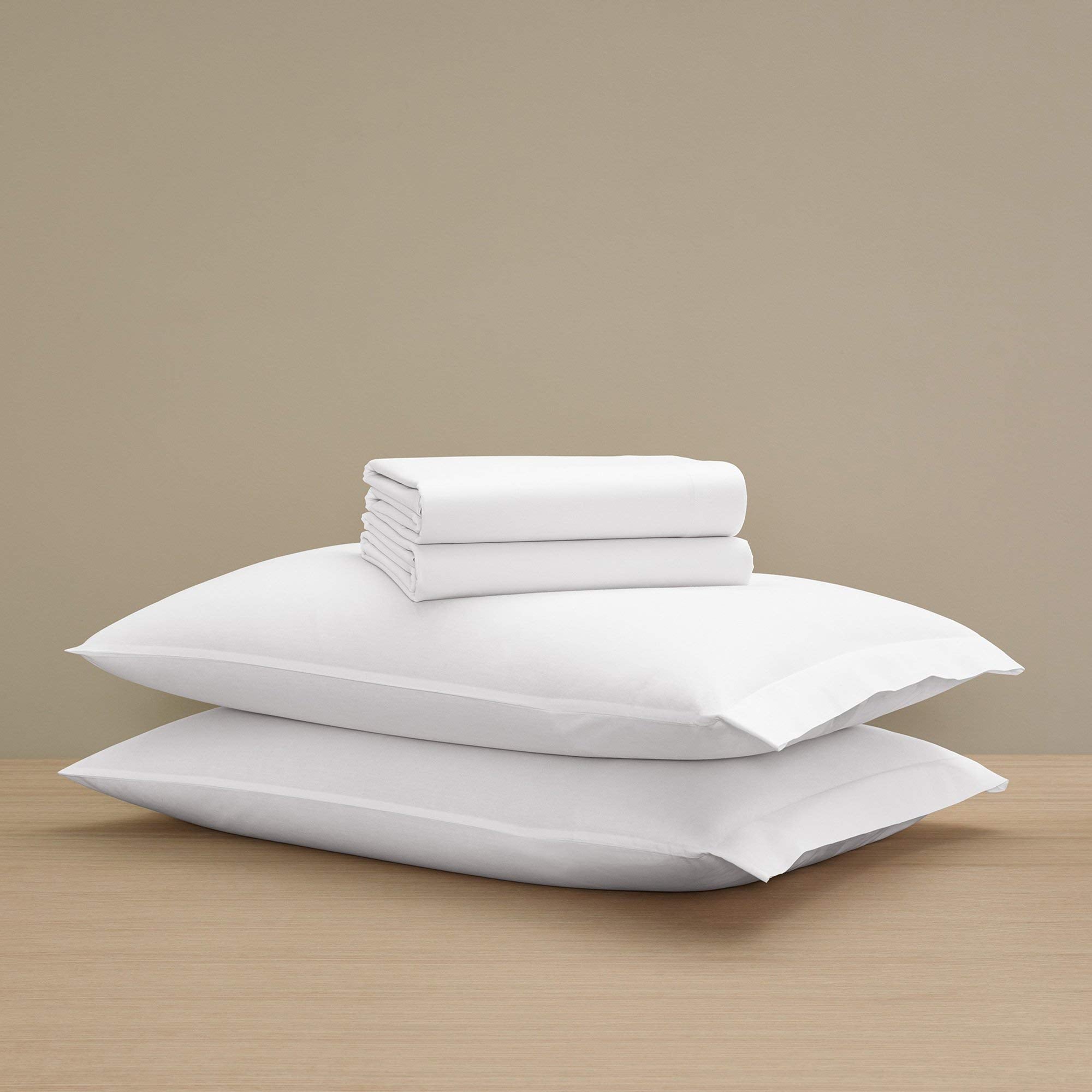 Percale Classic Sheet Set (California King) - Luxury All-White Bedding Sheet Set/Includes
