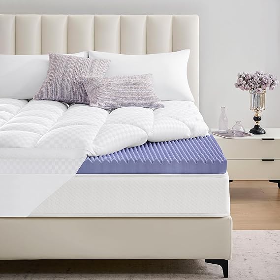 5 Inch King Memory Foam Mattress Topper Pro Dual Layer 3 Inch Cooling Gel Egg Crate