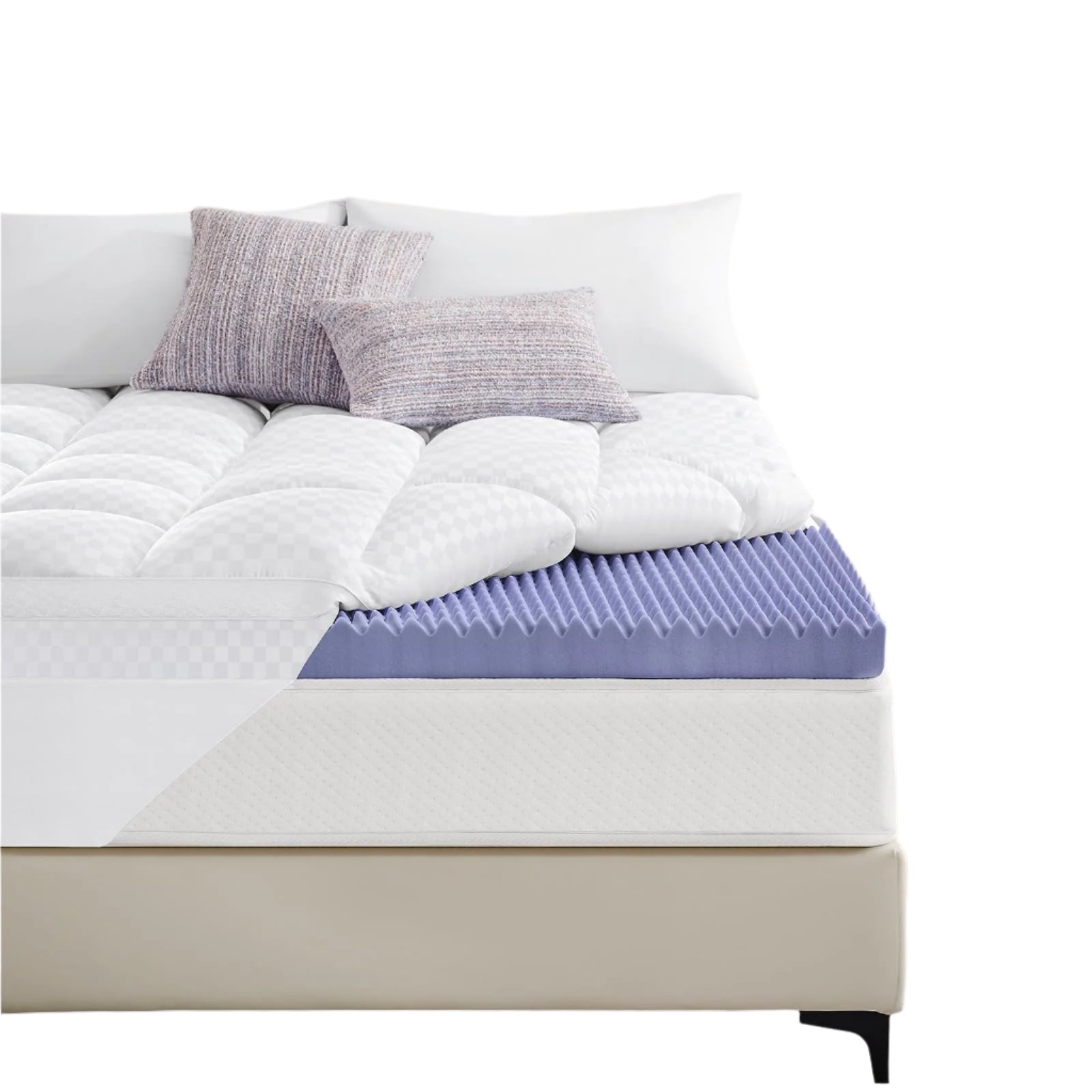 5 Inch King Memory Foam Mattress Topper Pro Dual Layer 3 Inch Cooling Gel Egg Crate