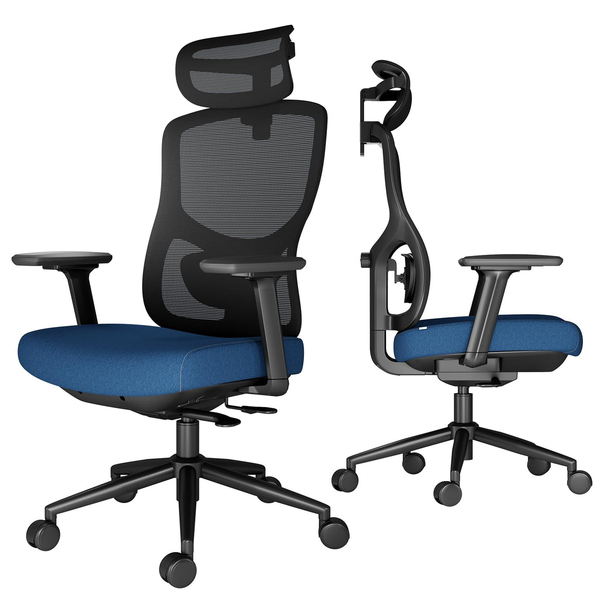 Ergonomic Mesh Office Chair with 4D Armrests & 3D Headrest