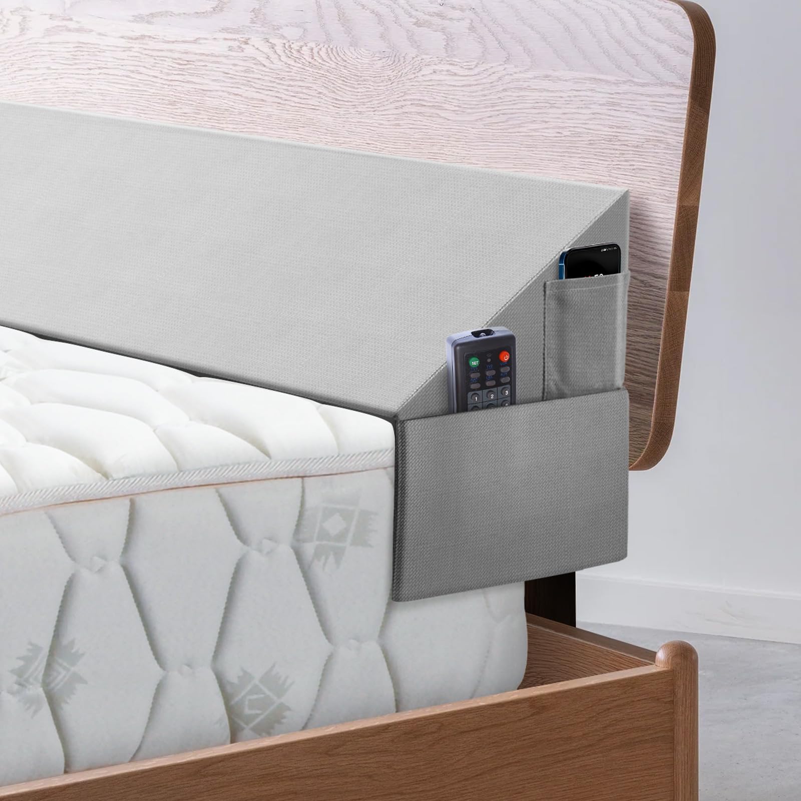 Full Size Pillow Wedge for Headboard Bed Wedge Pillow Gap Filller (0-8") High Density