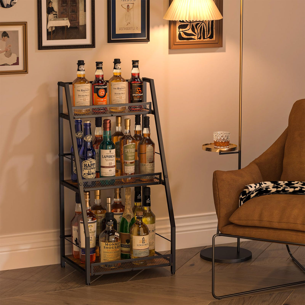 3-Tier Freestanding Wine & Liquor Rack