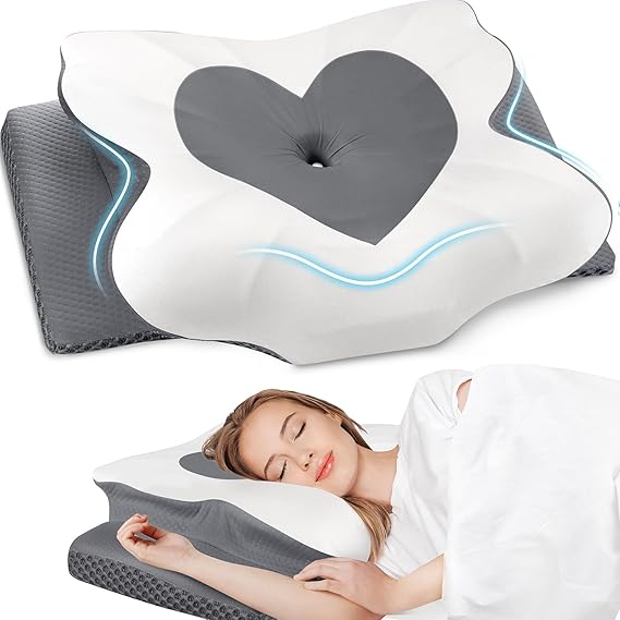 Cervical Neck Pillow, Memory Foam Neck Support Pillows for Sleeping