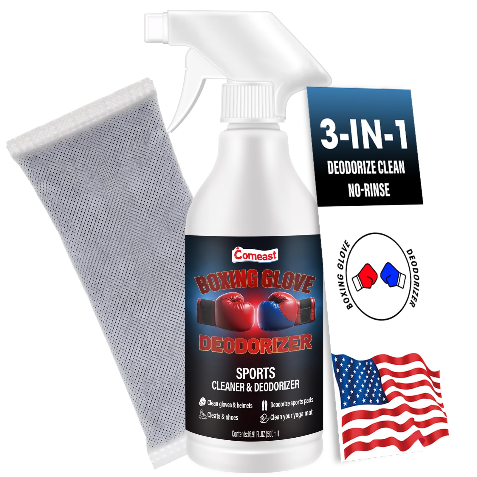 Boxing Glove Deodorizer Cleaner Spray（with Desiccant), Gym Equipment & Shoe