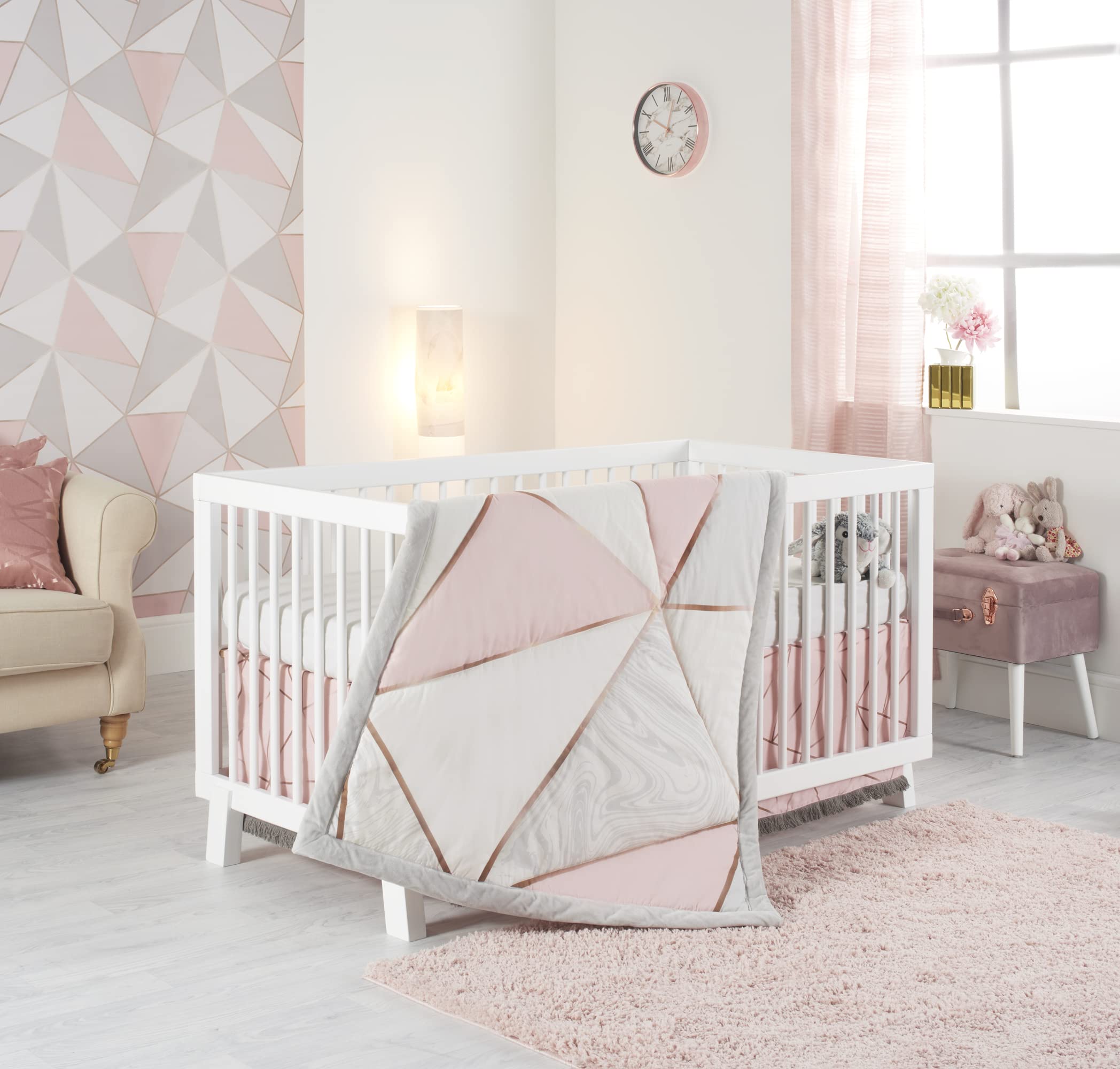 Crib Bedding Set for Girls- 4-Piece Baby Nursery Bedding Crib Set