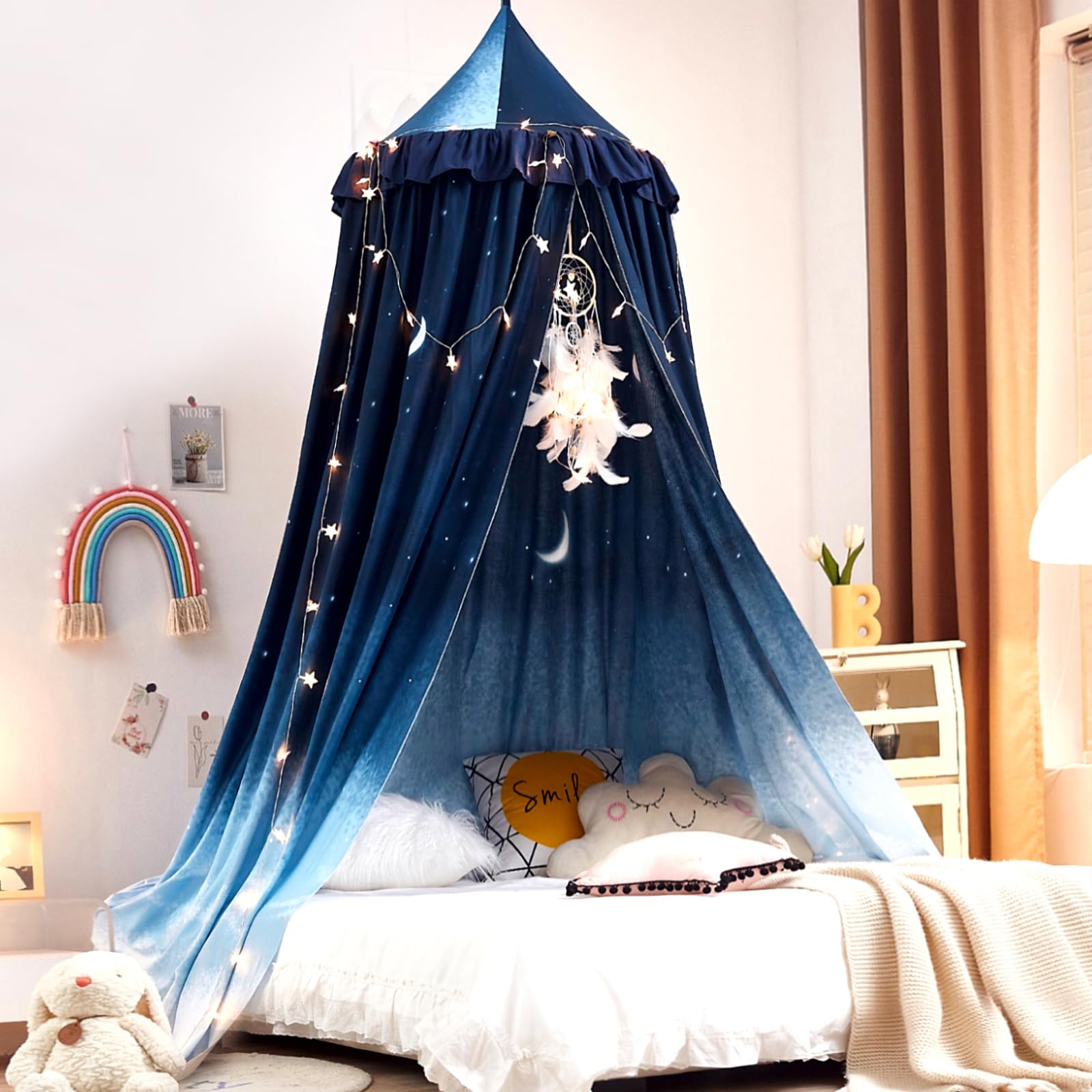 Decor Canopy for Kids Bed, Soft Smooth Playing Tent Canopy Girls Room Decoration