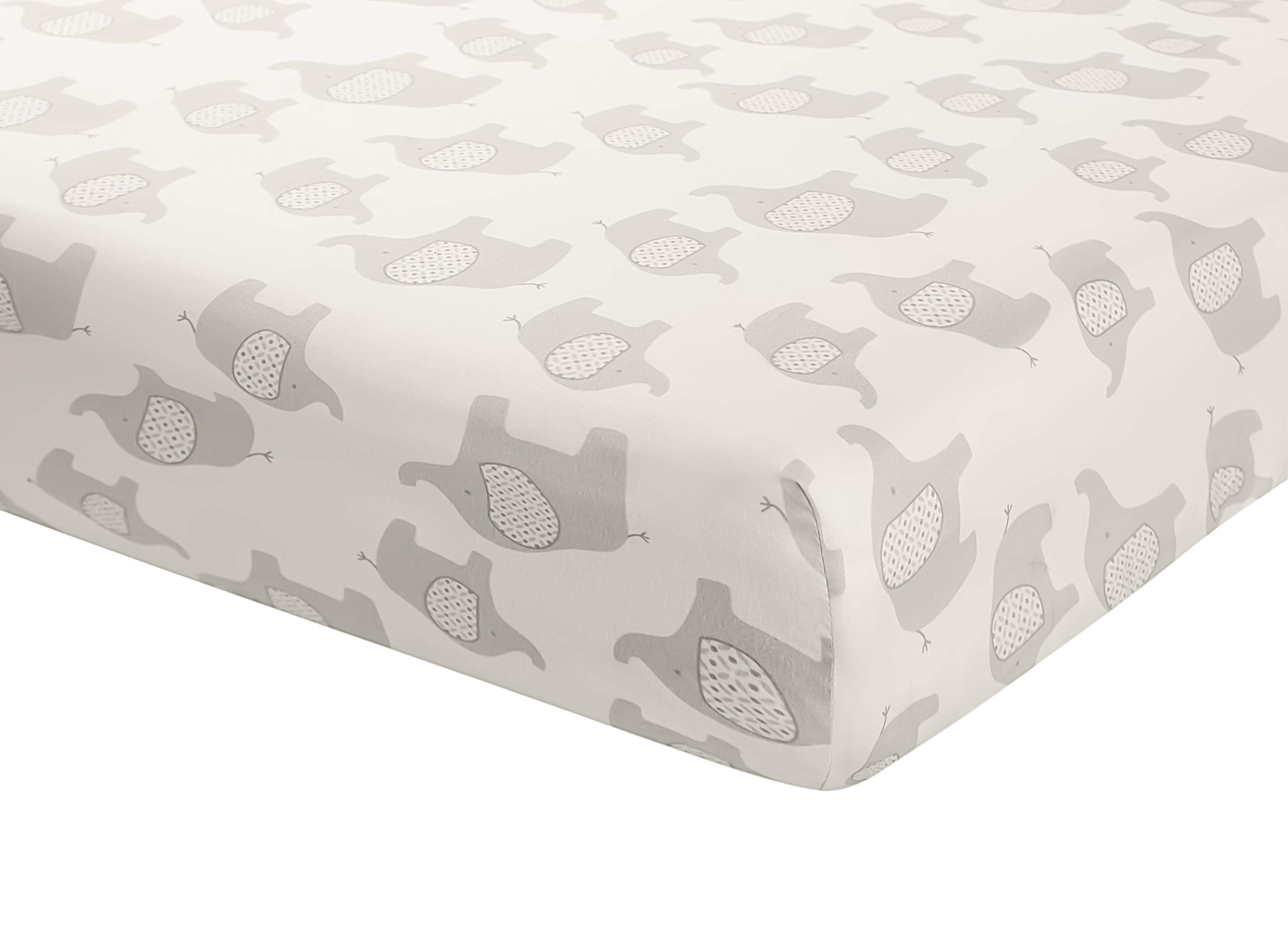 Crib Bedding Set for Boys, Gray Elephants & Puppy 3 Piece Standard Size