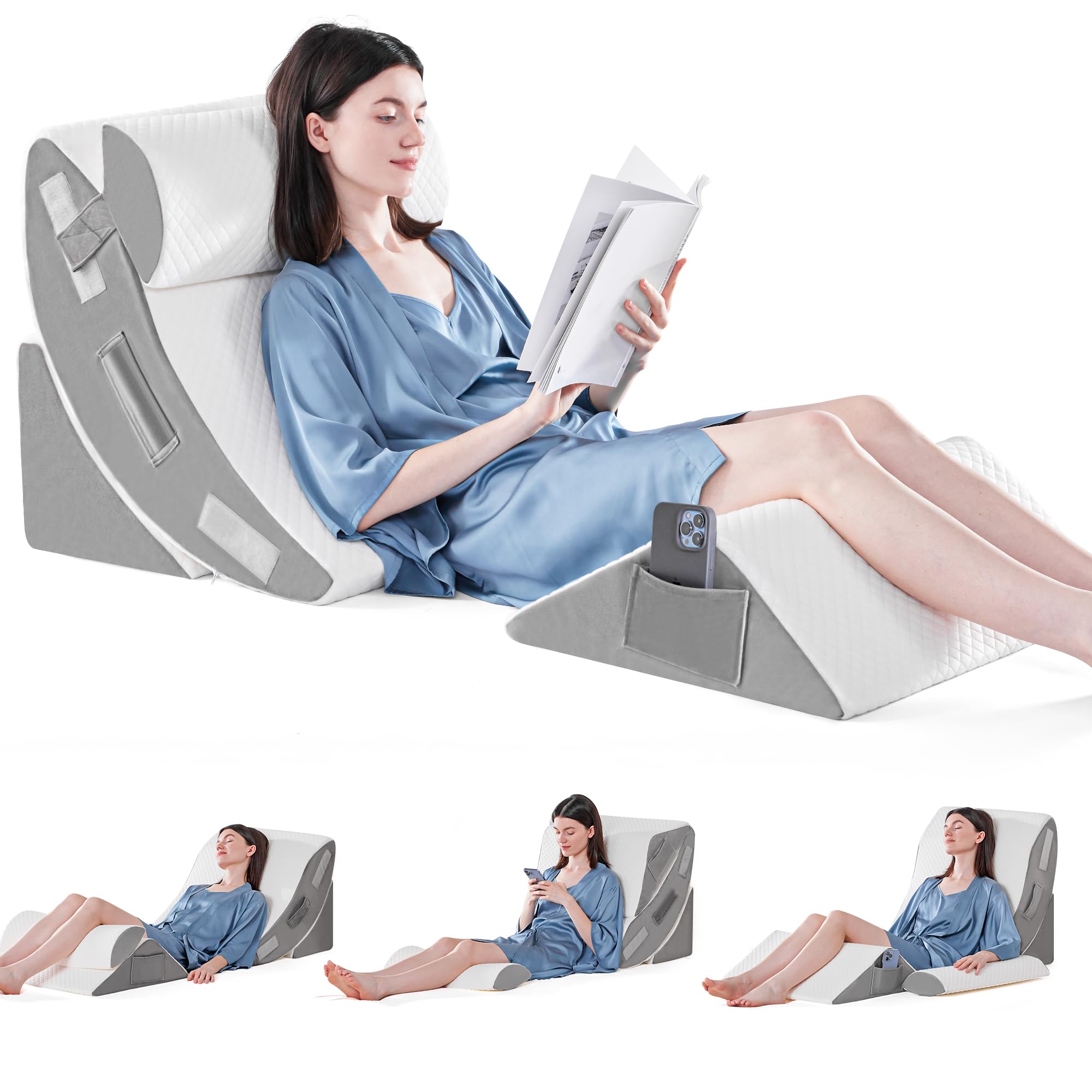 Orthopedic Bed Wedge Pillow Set for Sleeping, Post Surgery Foam Pillow fo