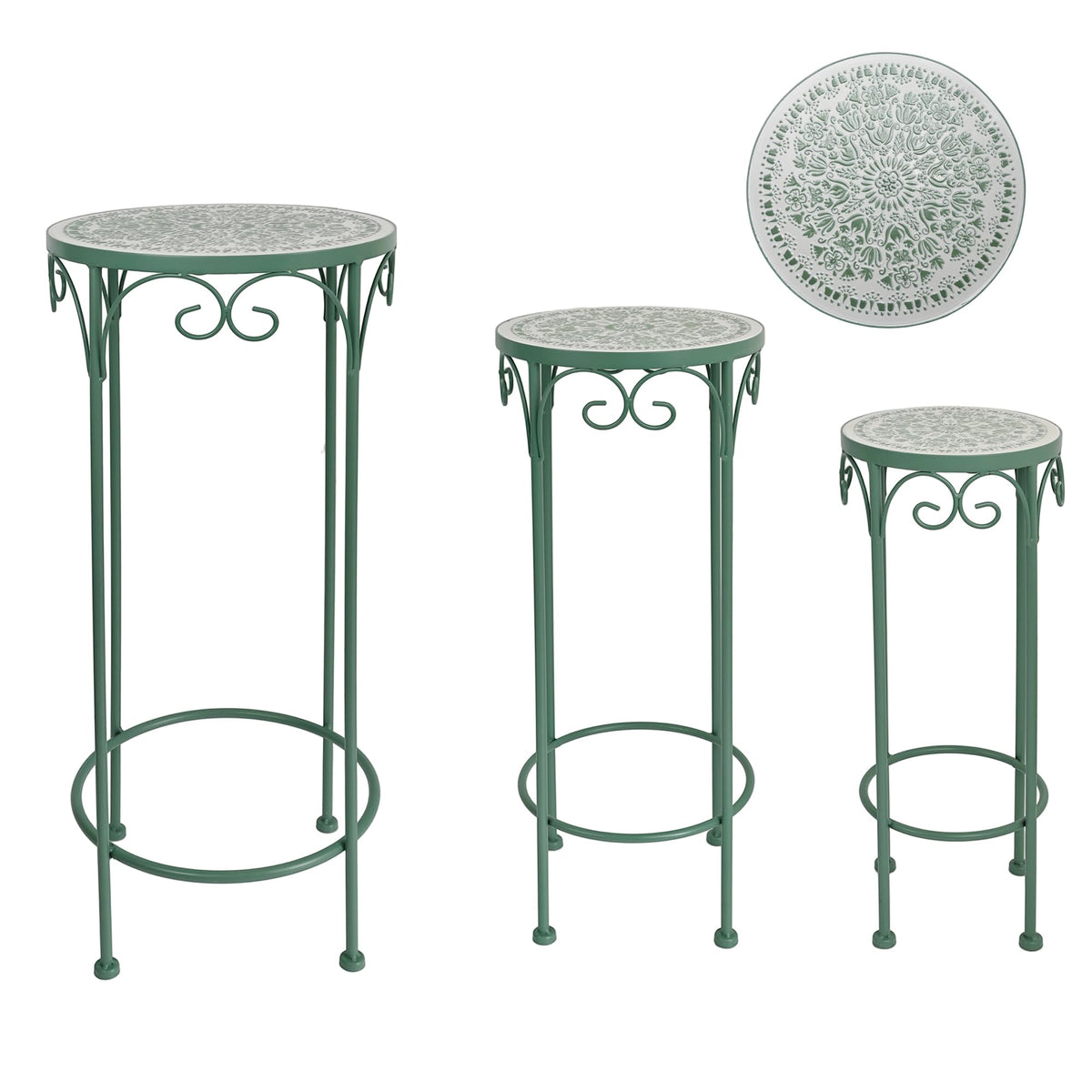 Vintage Metal Plant Stands, Set of 3