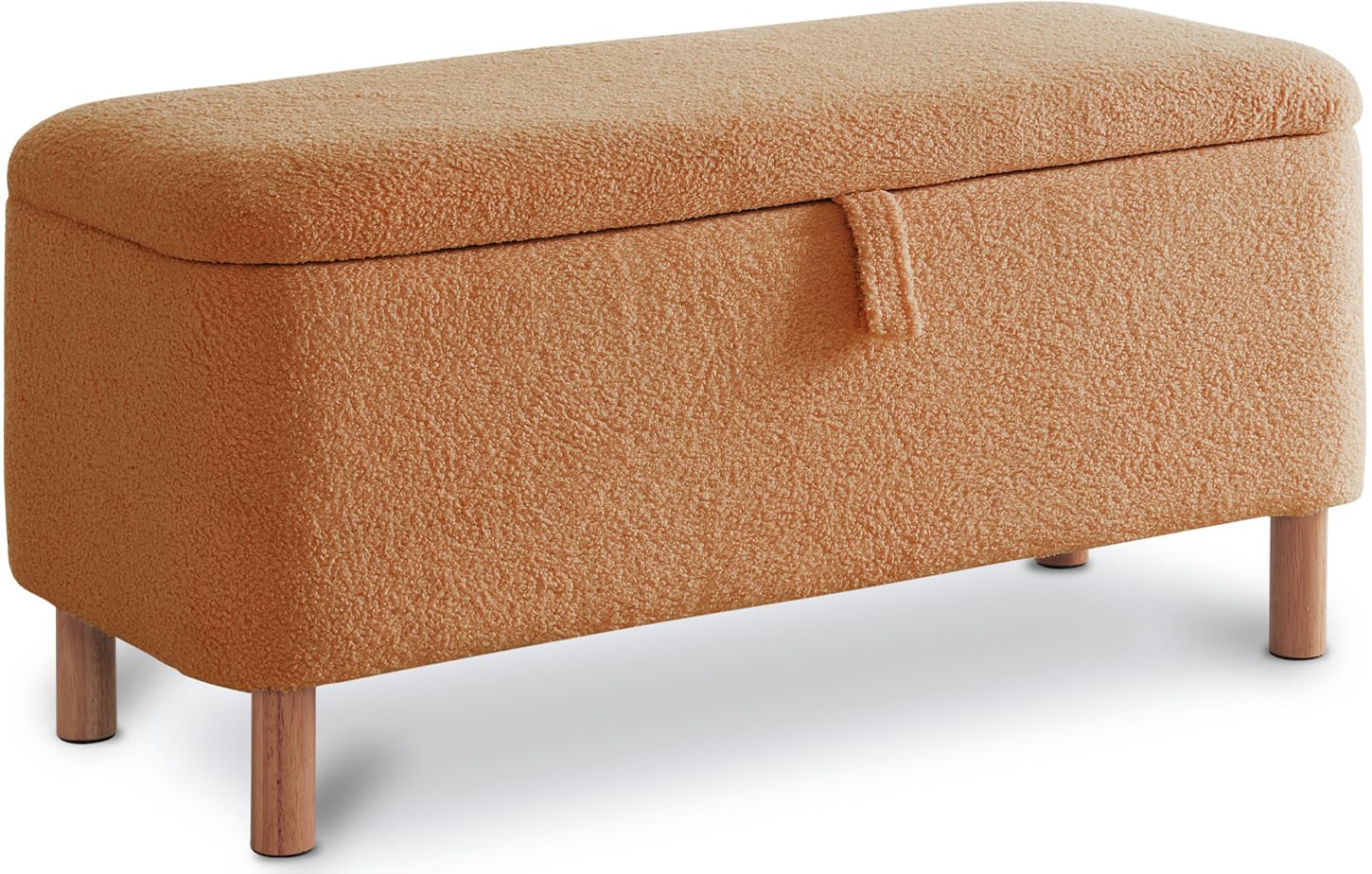 Ottoman Bench for Bedroom End of Bed, Boucle Upholstered Padded