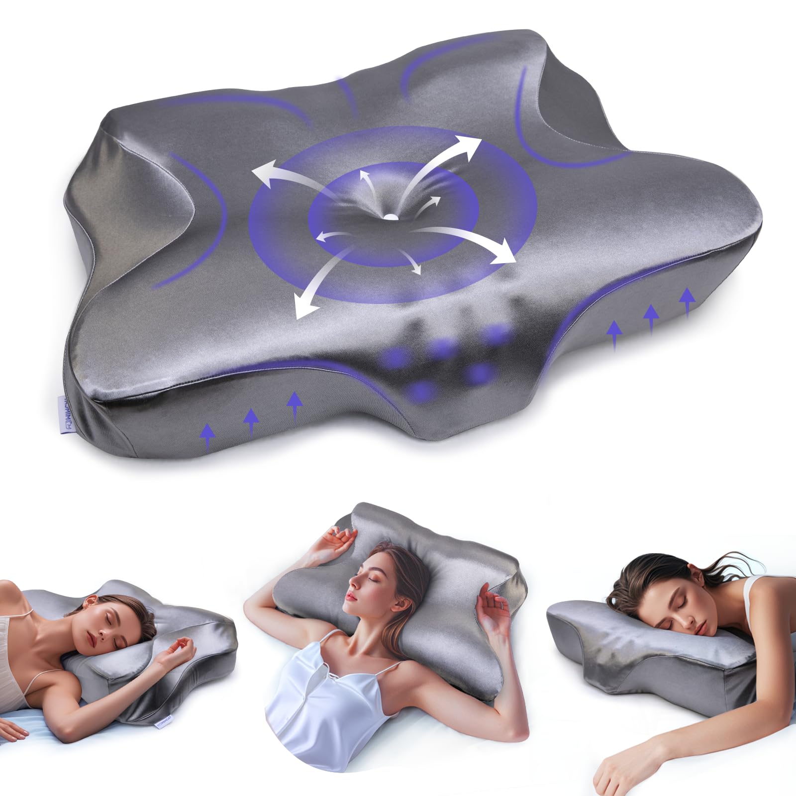 Pain Relief Cooling Pillow for Neck Support Adjustable Cervical Pillow Side Sleeping Memory