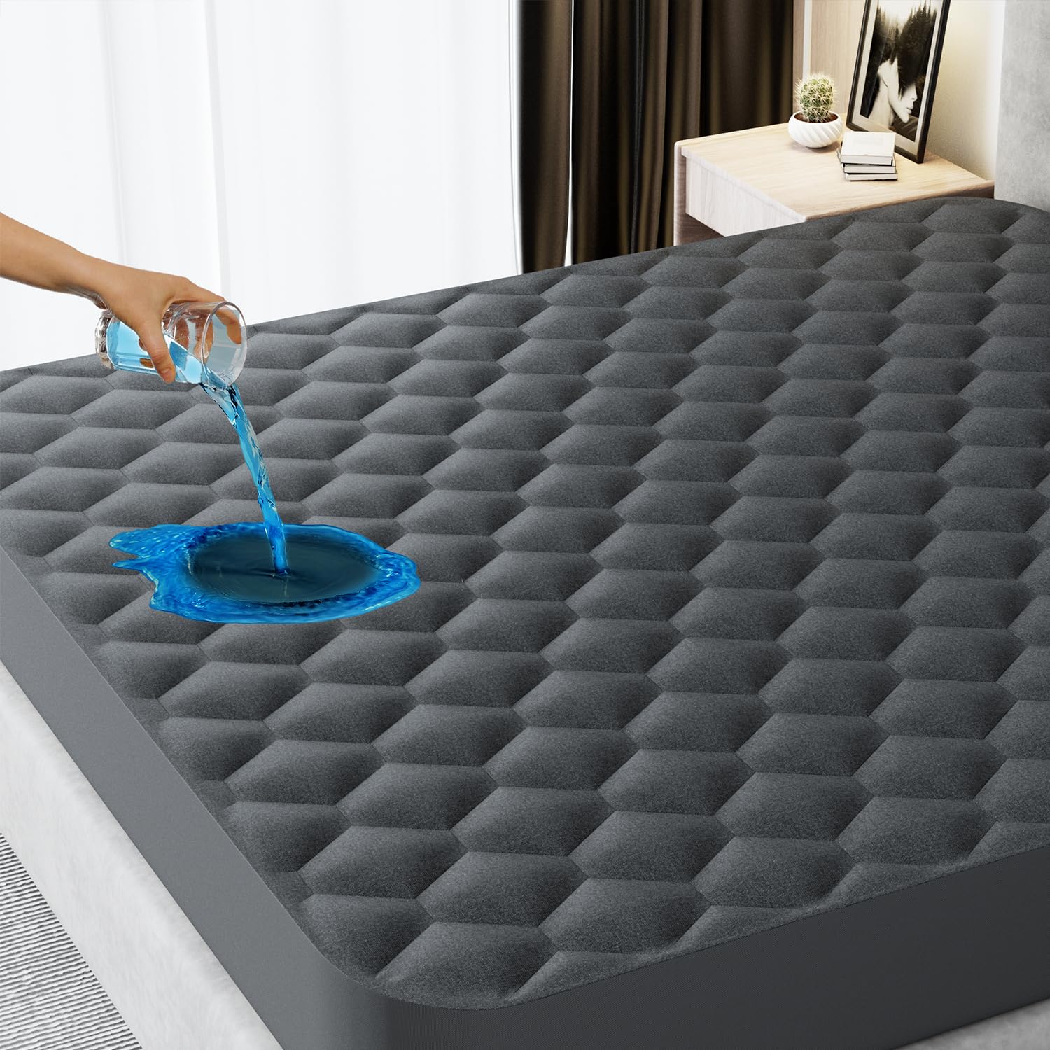 Waterproof King Mattress Protector, Noiseless King Size Mattress Pad
