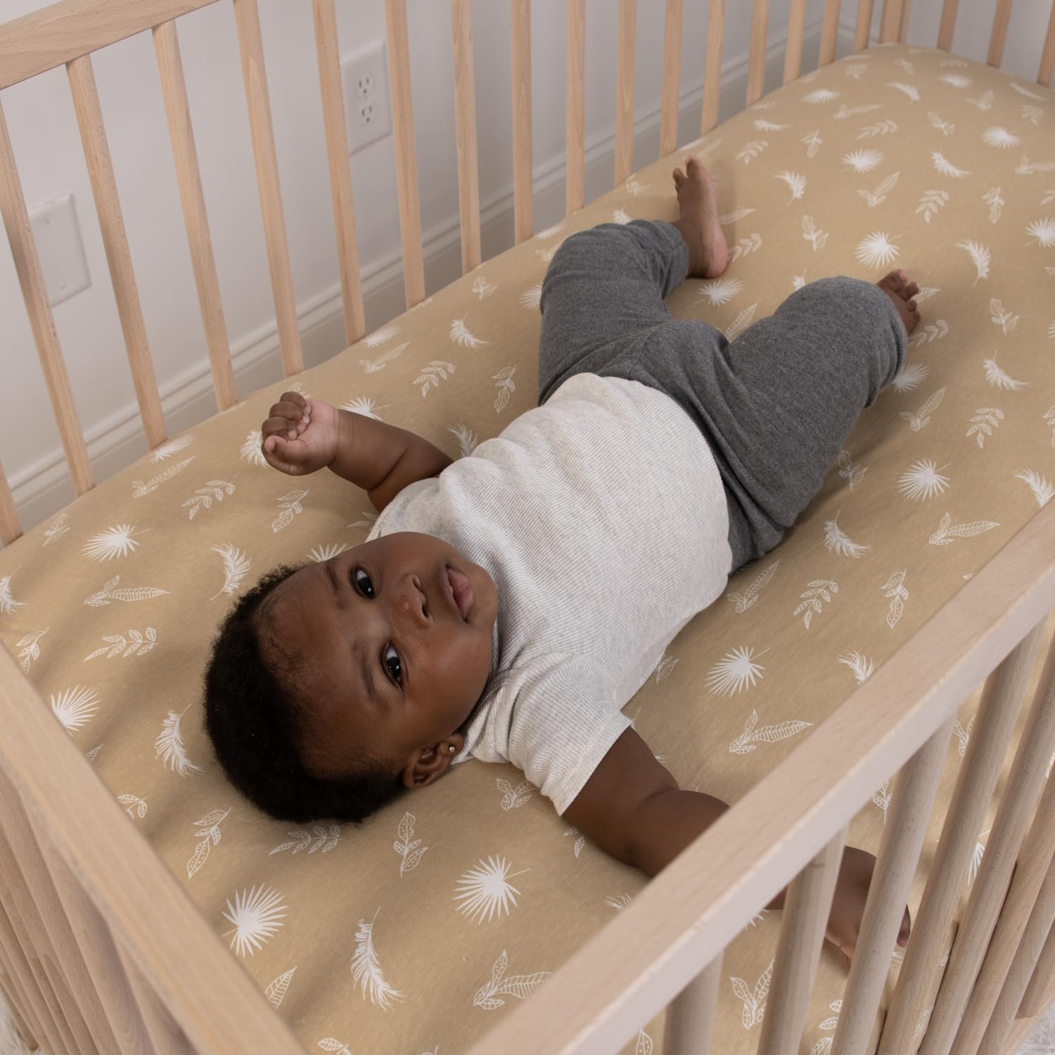 4-Pack Organic Fitted Crib Sheet Set - Soft & Breathable Baby Girl or Boy Crib Sheets