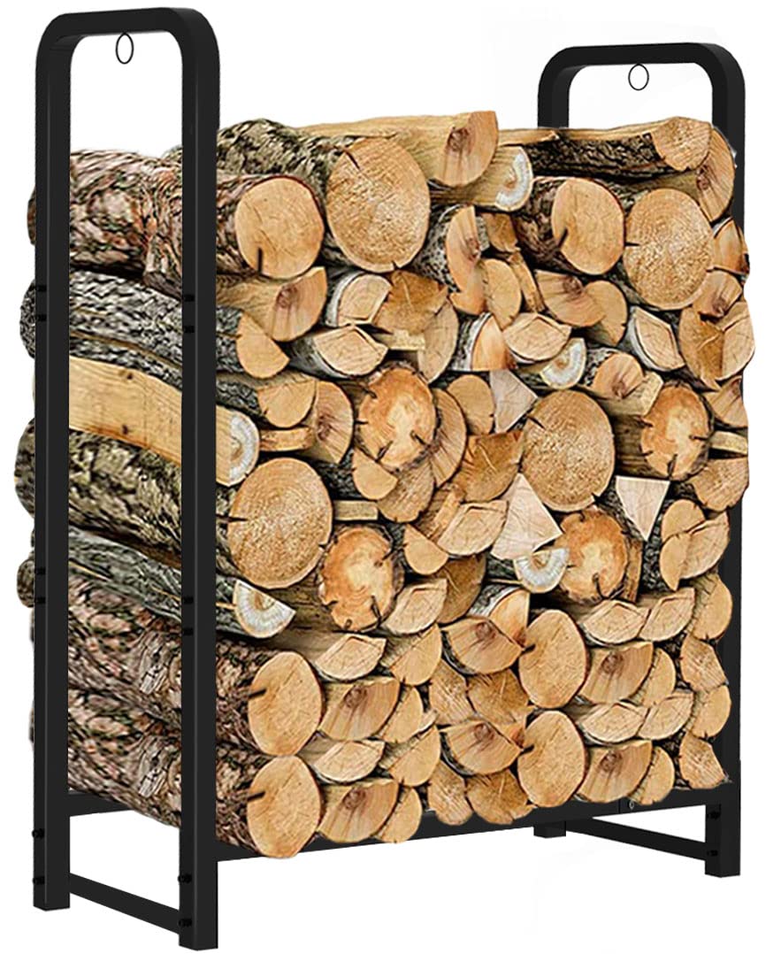 Outdoor Firewood Rack with Log Storage