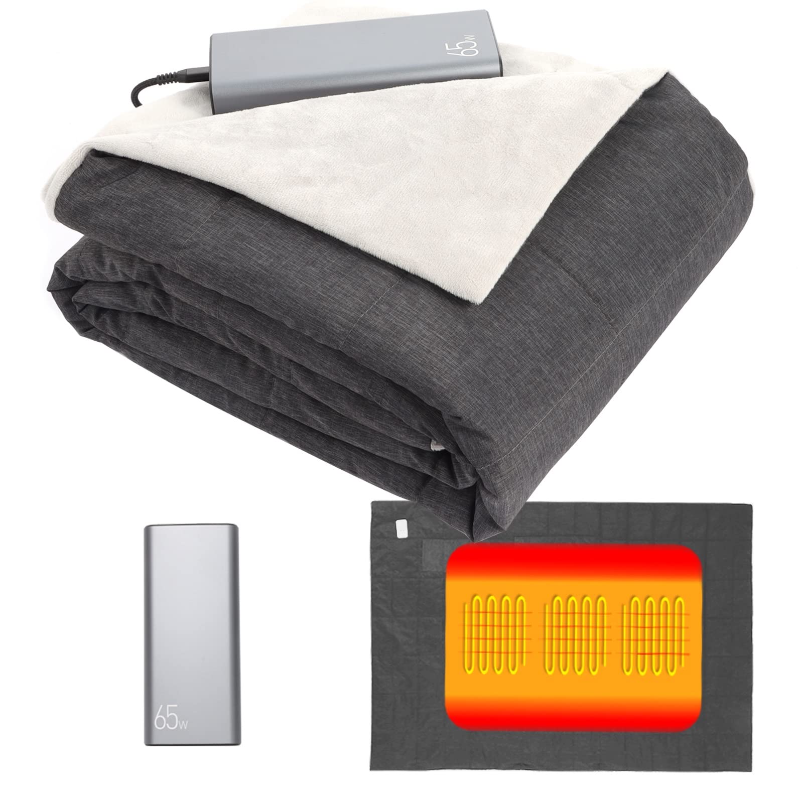 USB Heated Blanket Battery Operated-Cordless Heated Blanket