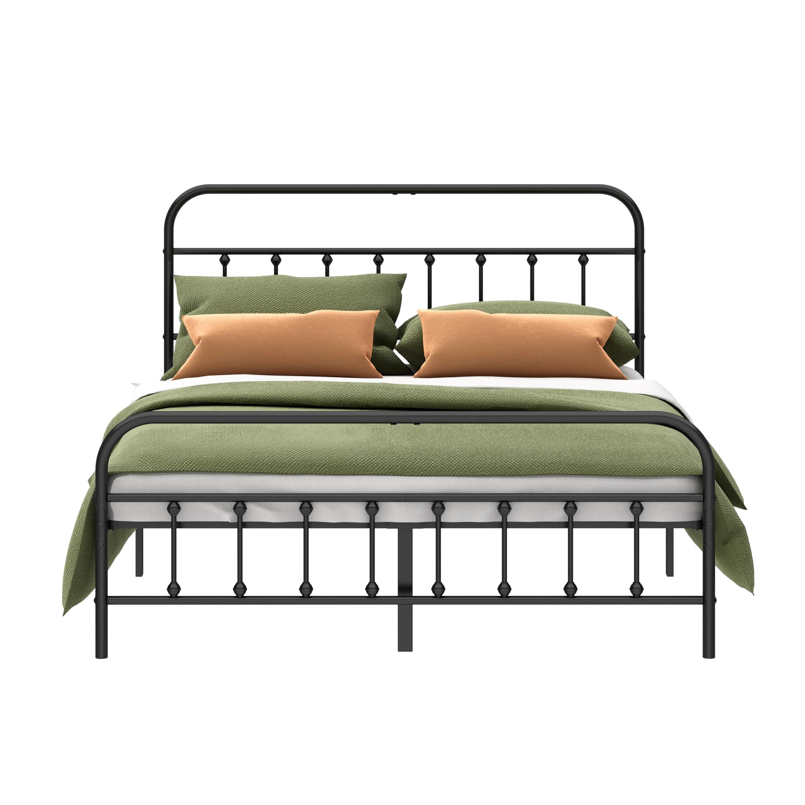 Metal Bed Frame - Structurally Stable Heavy Duty Steel Slat Supported Full Bed Frames