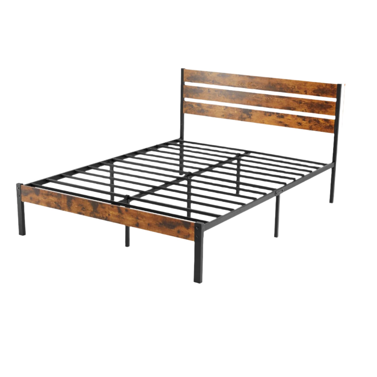 Full Size Bed Frame with Headboard, 800LBS Mattress Foundation