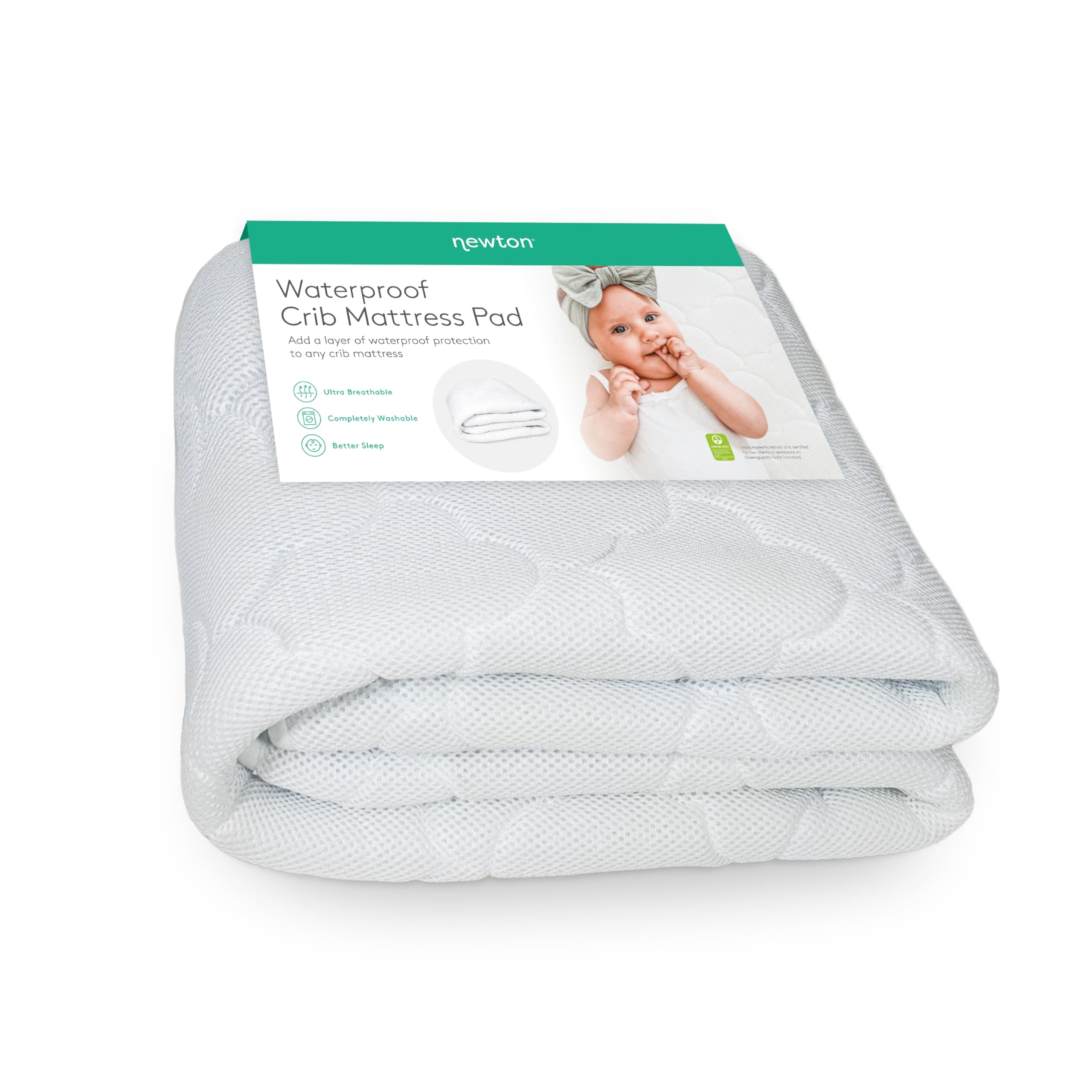 Waterproof Crib Mattress Pad | Ultra-Breathable Quilted Layer for Comfort & Universal