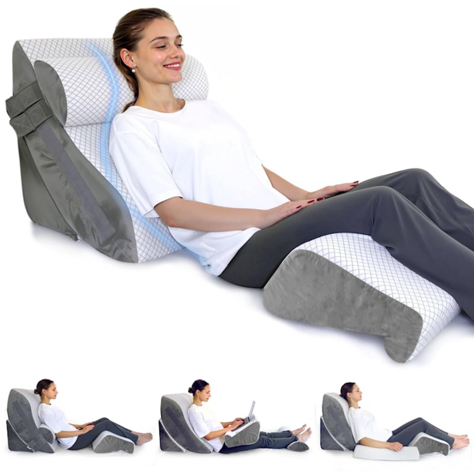 4PCS Wedge Pillow Set for After Surgery, Bed Wedge Pillow Post Surgery