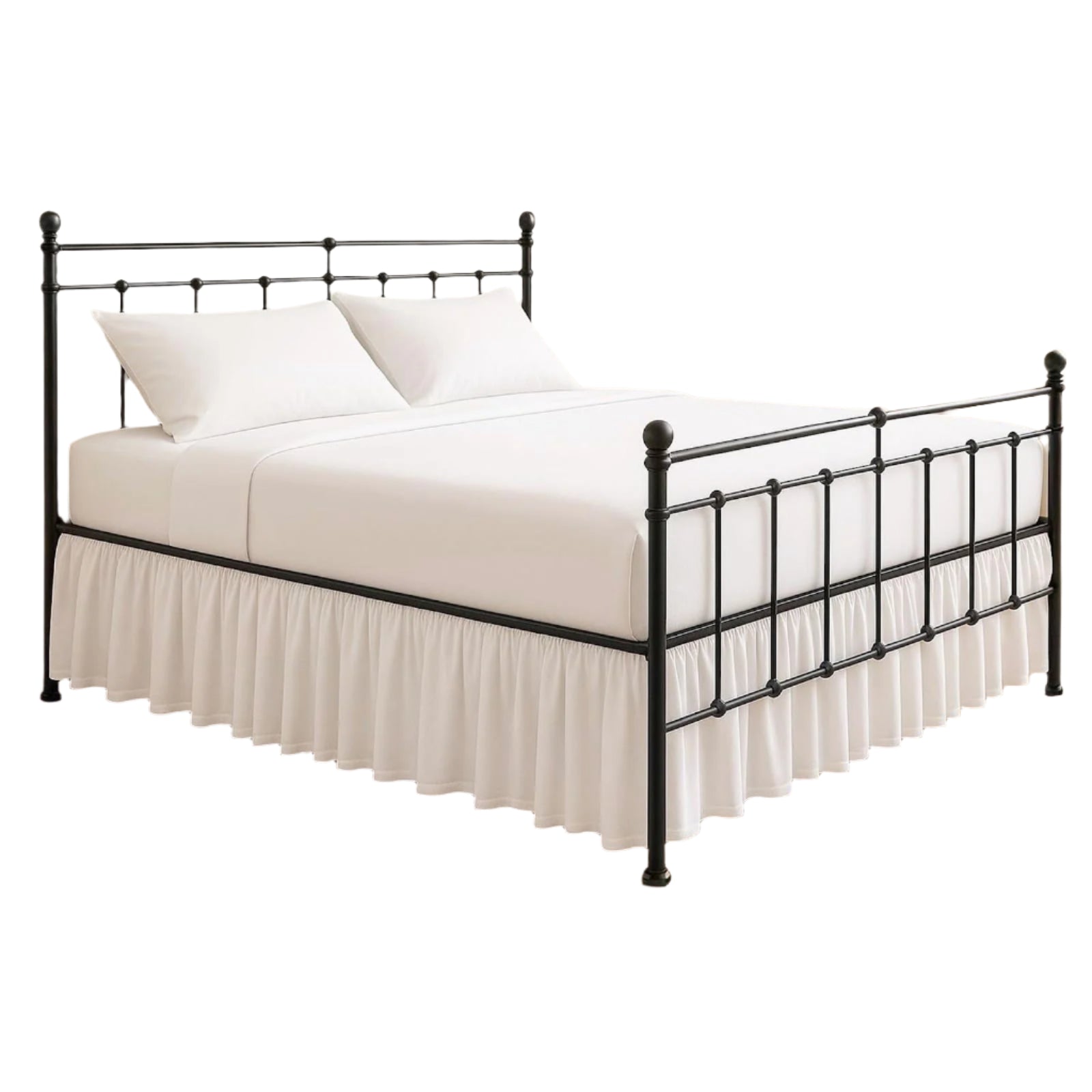 Ruffled Bed Skirt with Split Corners King, 100% Microfiber Hotel Quality