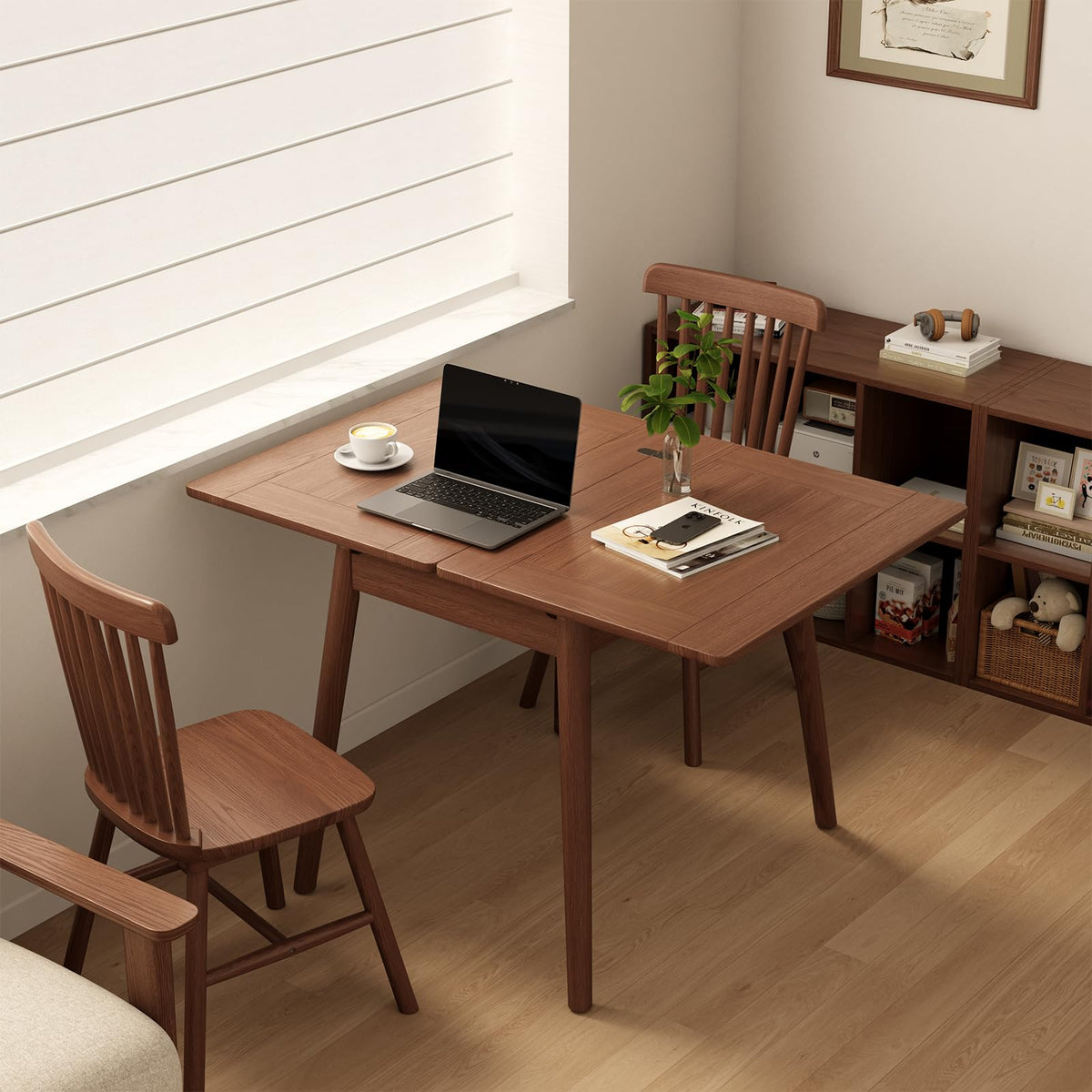 Expandable Solid Wood Dining Table for 2–6 – Small Space Kitchen Table
