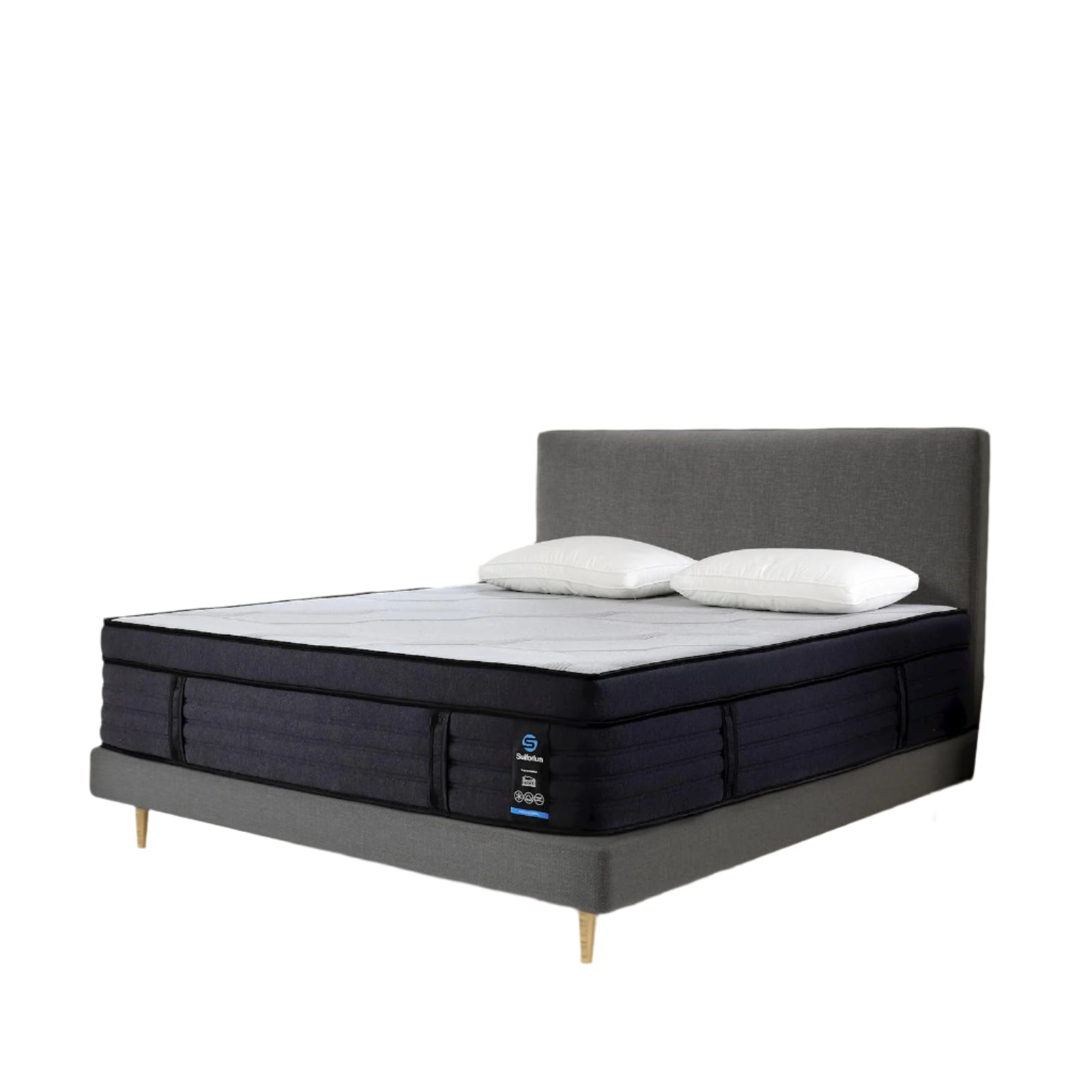 Full Mattress, 15 Inch Hybrid Charcoal Gel Memory Foam Mattress