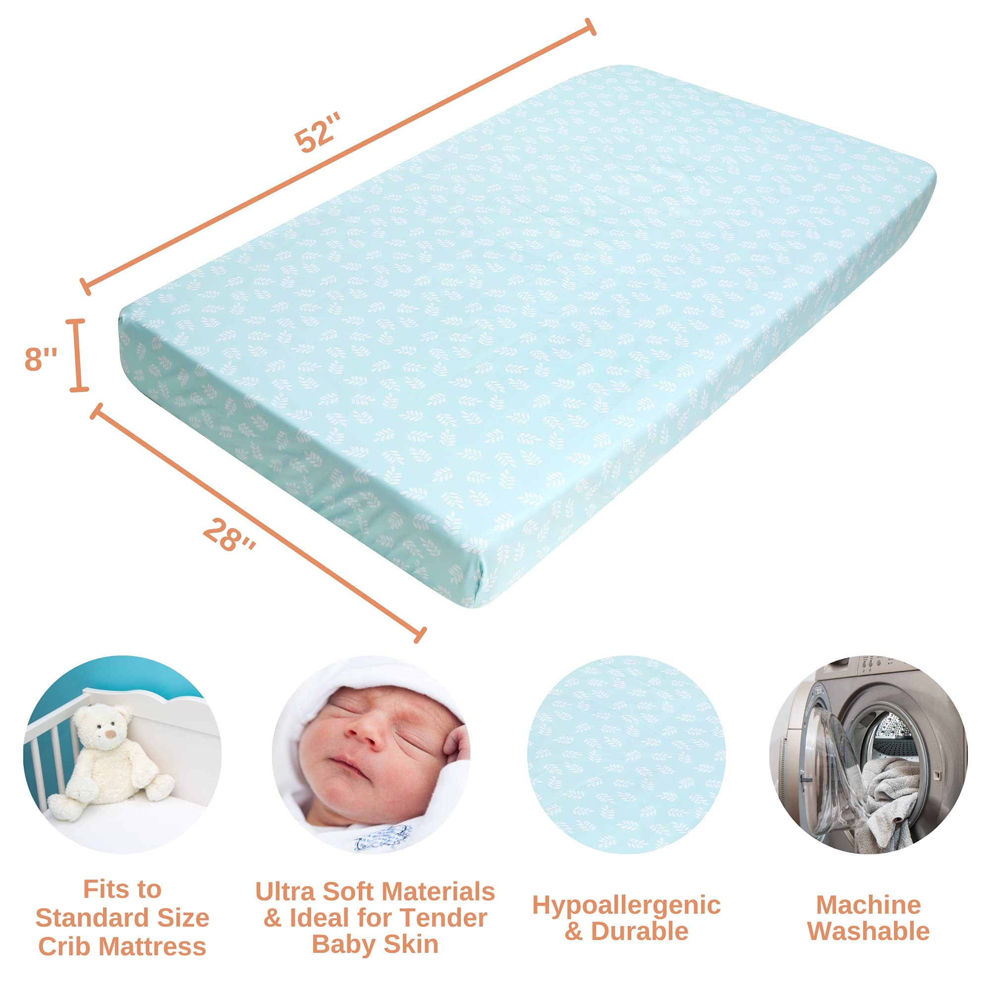 Baby Bees 3 Pieces Jungle Party Crib Bedding Sets for Boys and Girls | Baby Bedding Set of Crib Fitted Sheet, Quilt for Standard Size Crib