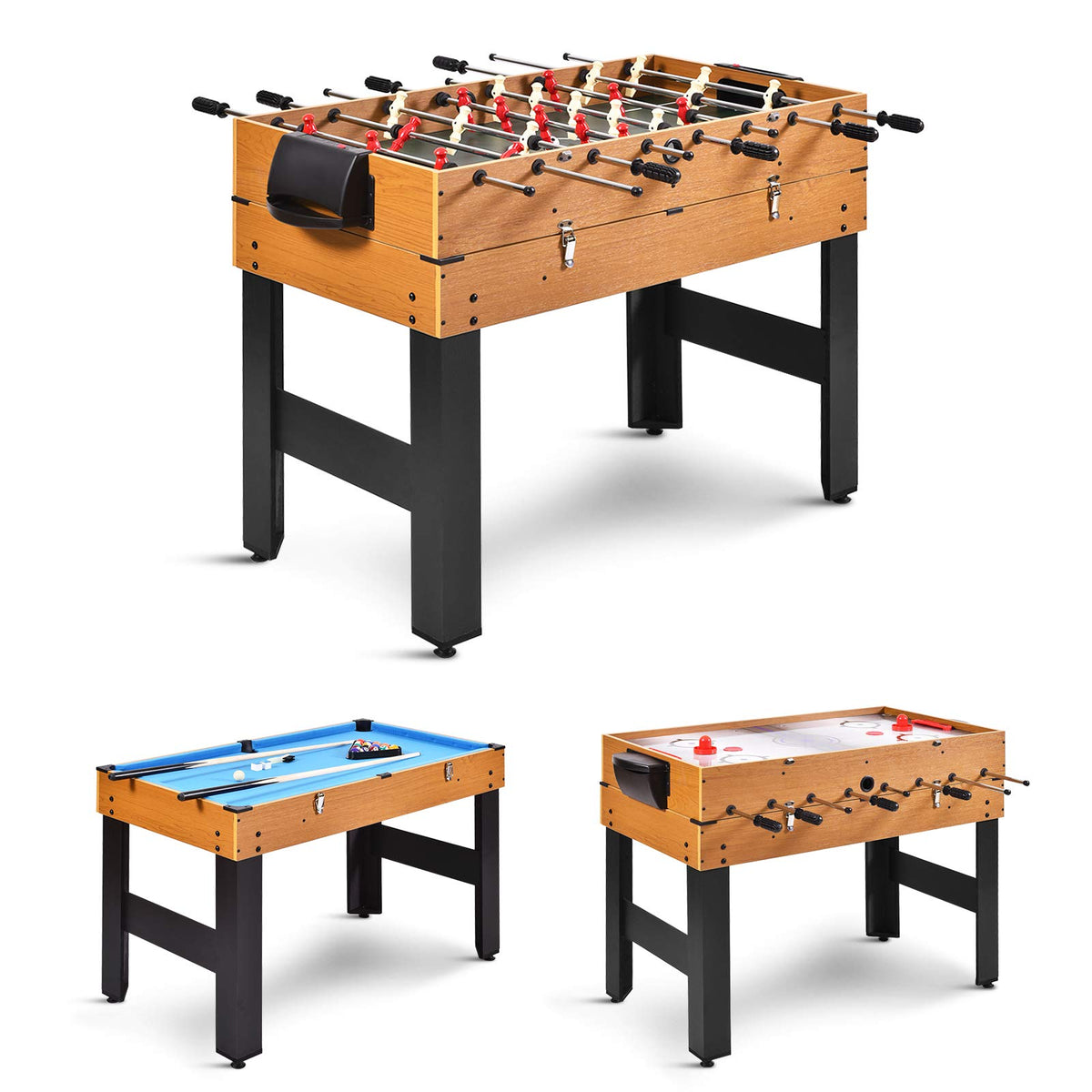 3-in-1 Multi Game Table – Foosball, Hockey & Billiards, 49"