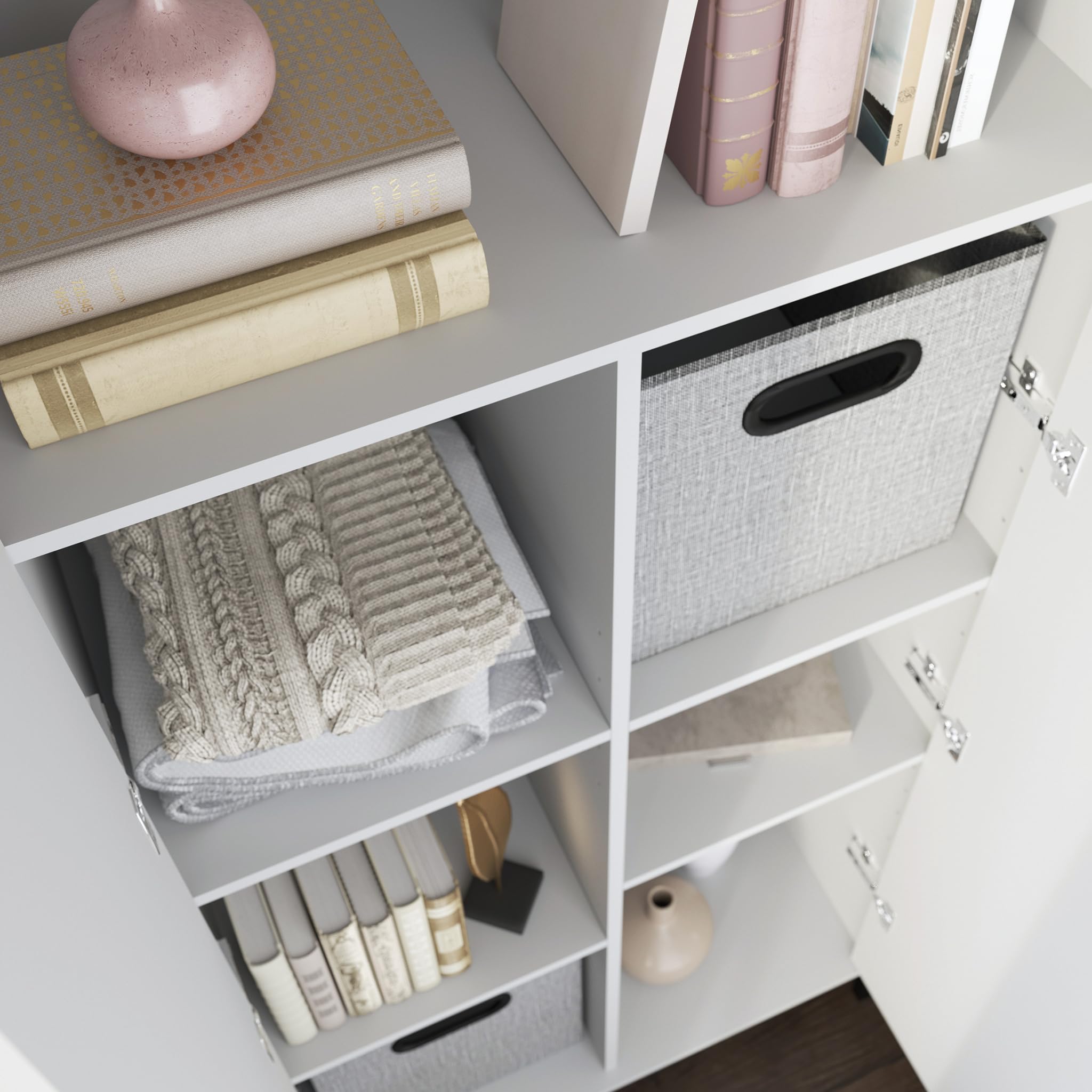 North Avenue Tall 2 Door Storage Cabinet, White Finish