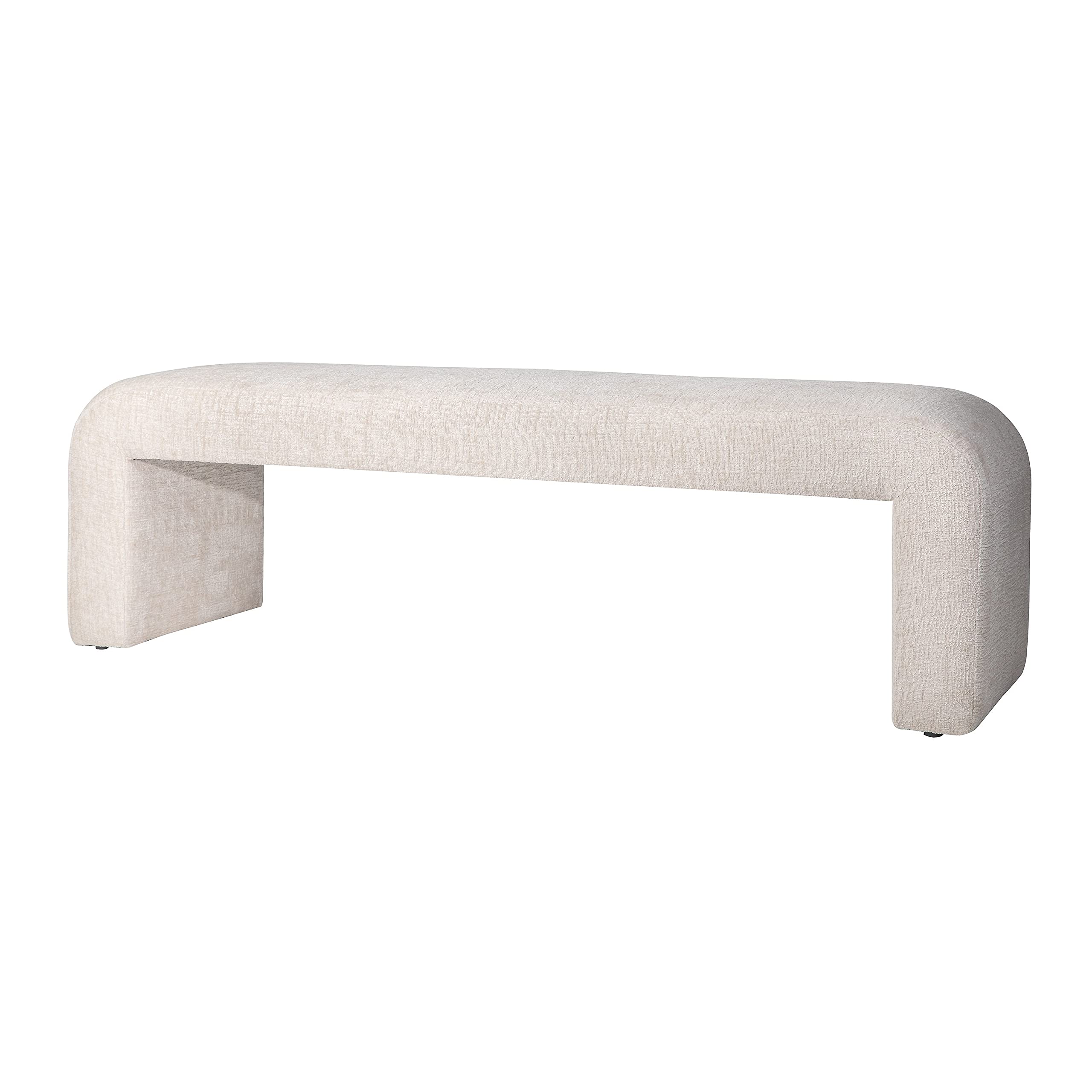 Modern Luxury Curved Upholstered Jacquard Bedroom Hallway Bench