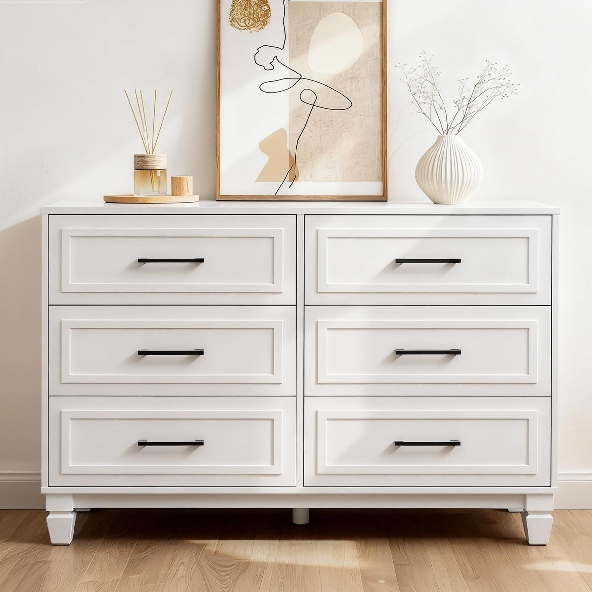 Farmhouse 6-Drawer Wood Dresser